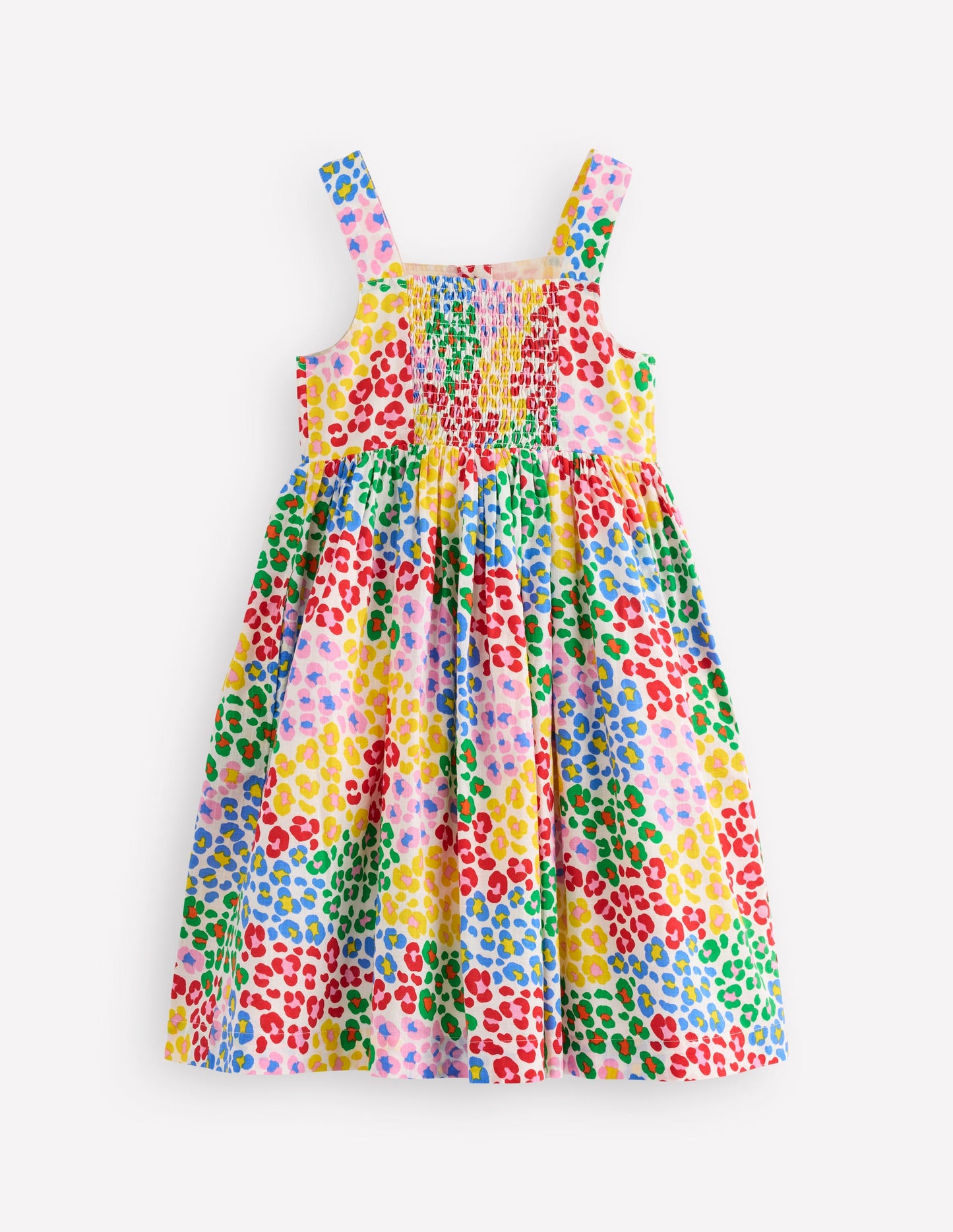 Remy Button Through Dress-Multi Rainbow Leopard