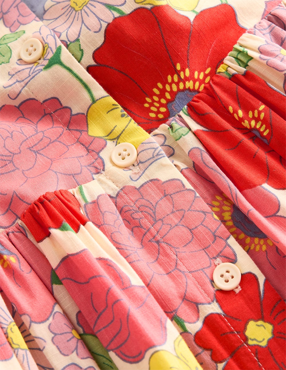 Remy Button Through Dress-Multi Summer Garden