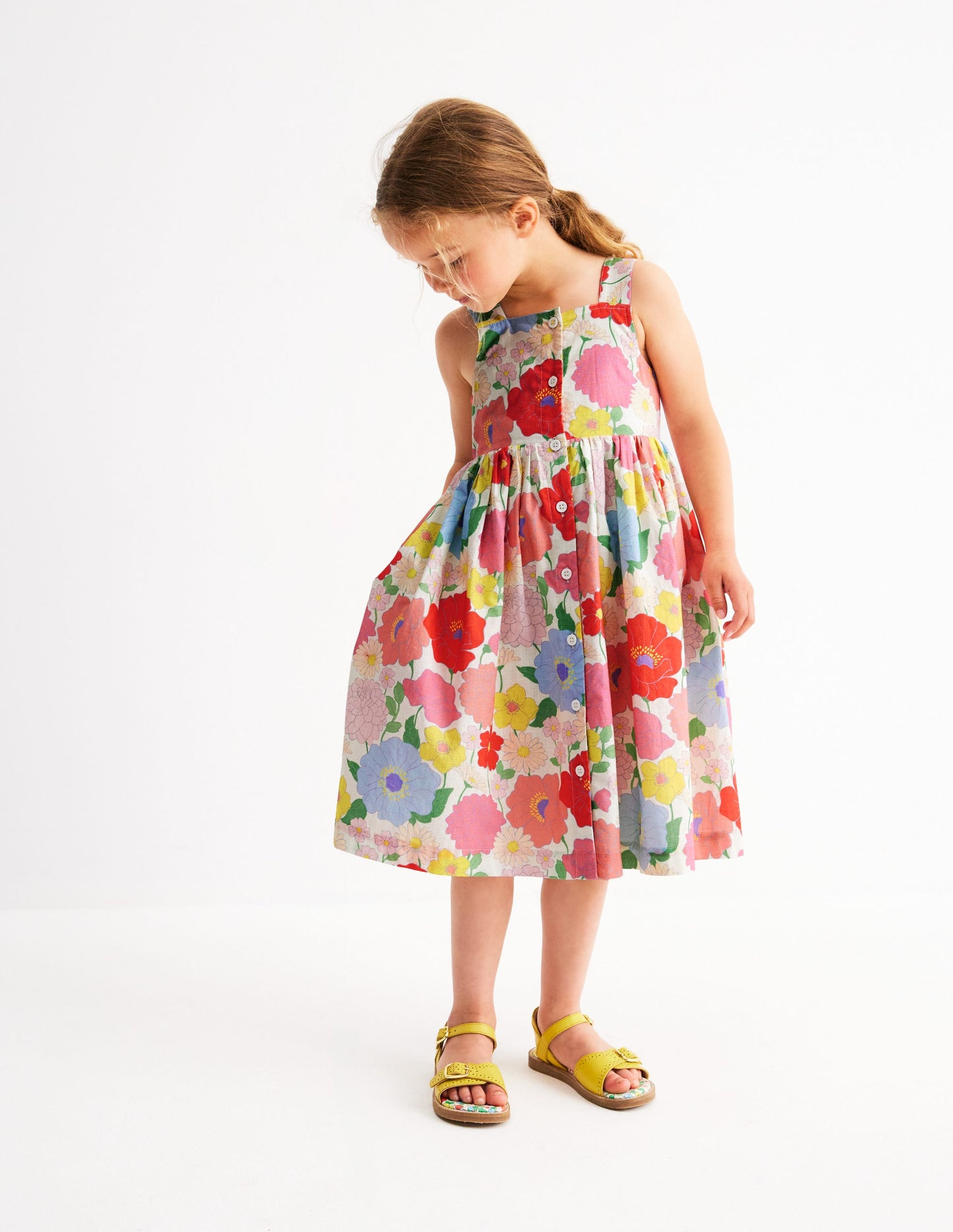 Remy Button Through Dress-Multi Summer Garden