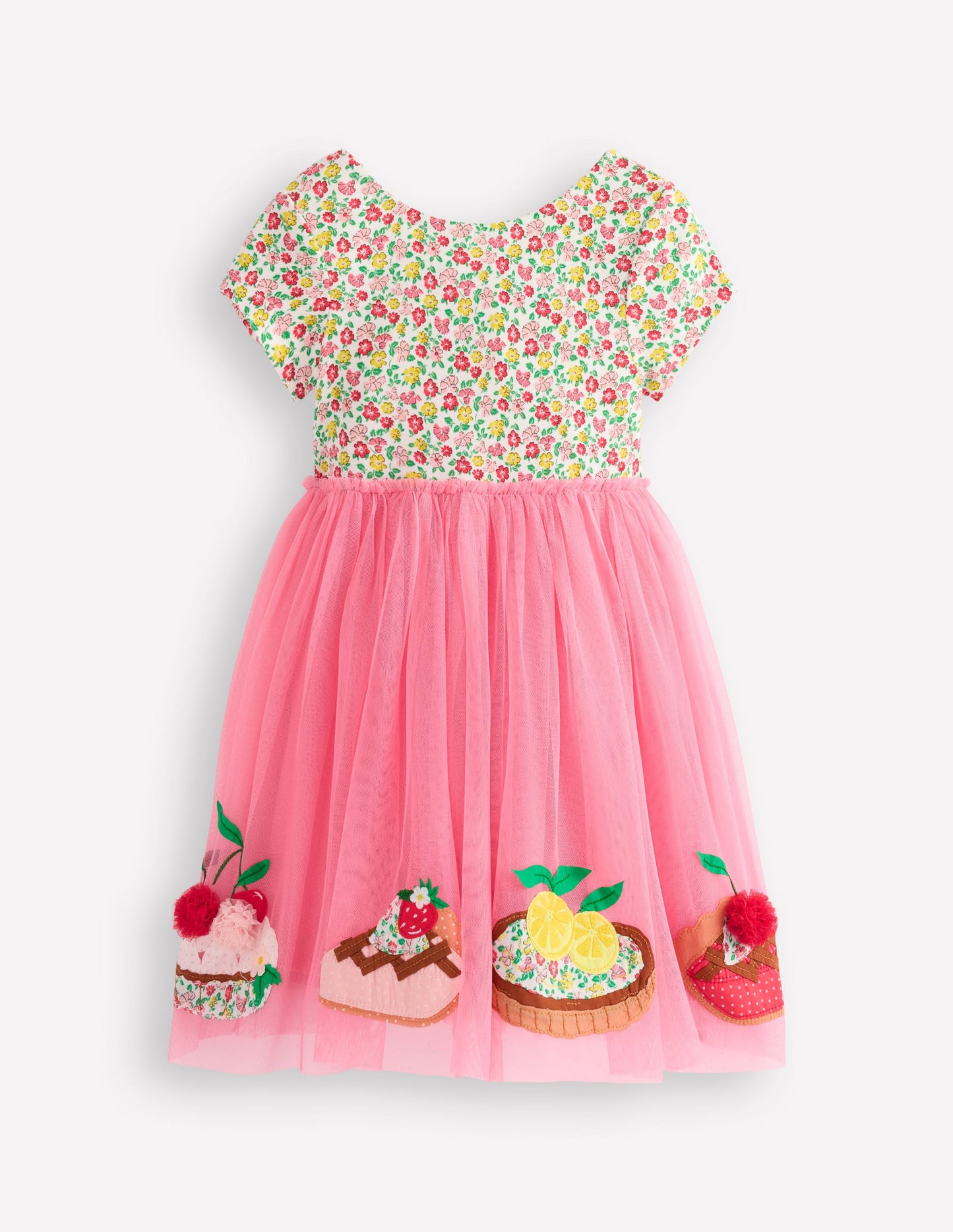 Ami Applique Tulle Dress-Salmon Pink Desserts