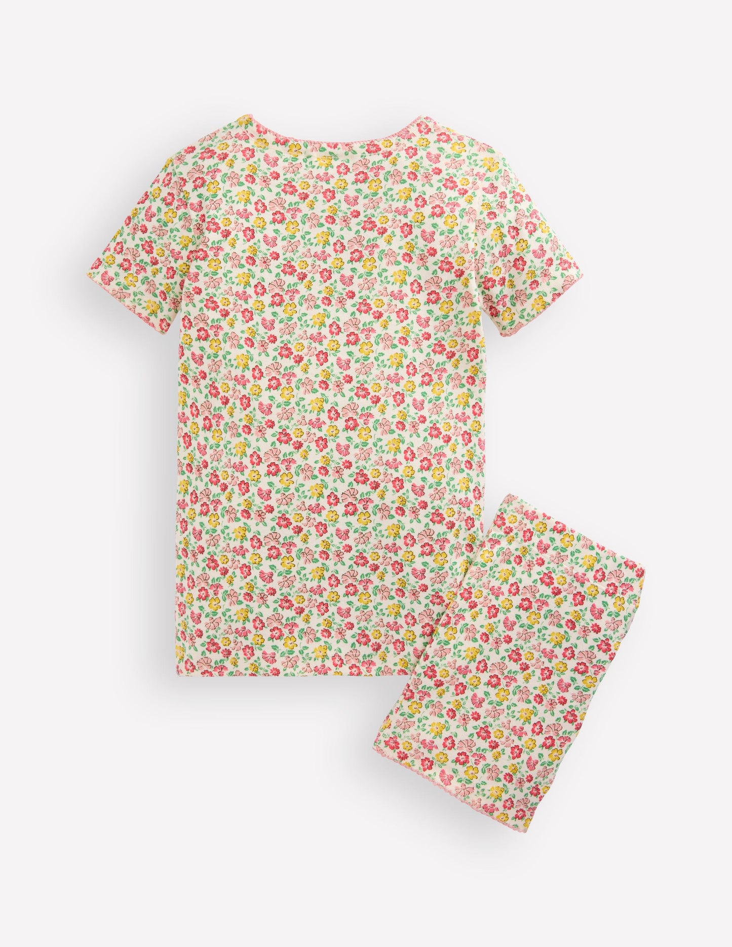 Snug Short John Pyjamas-Multi Summer Flowerbed