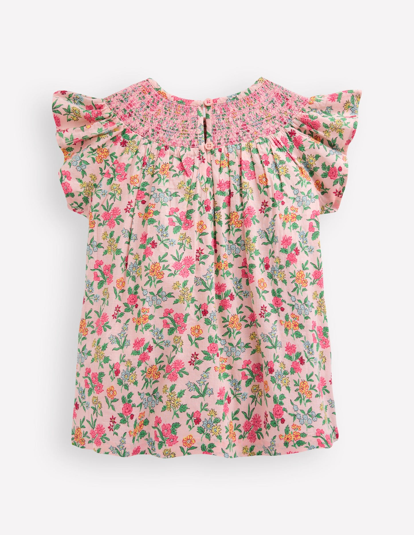 Woven Smocked Top-Chalk Pink Garden Ditsy