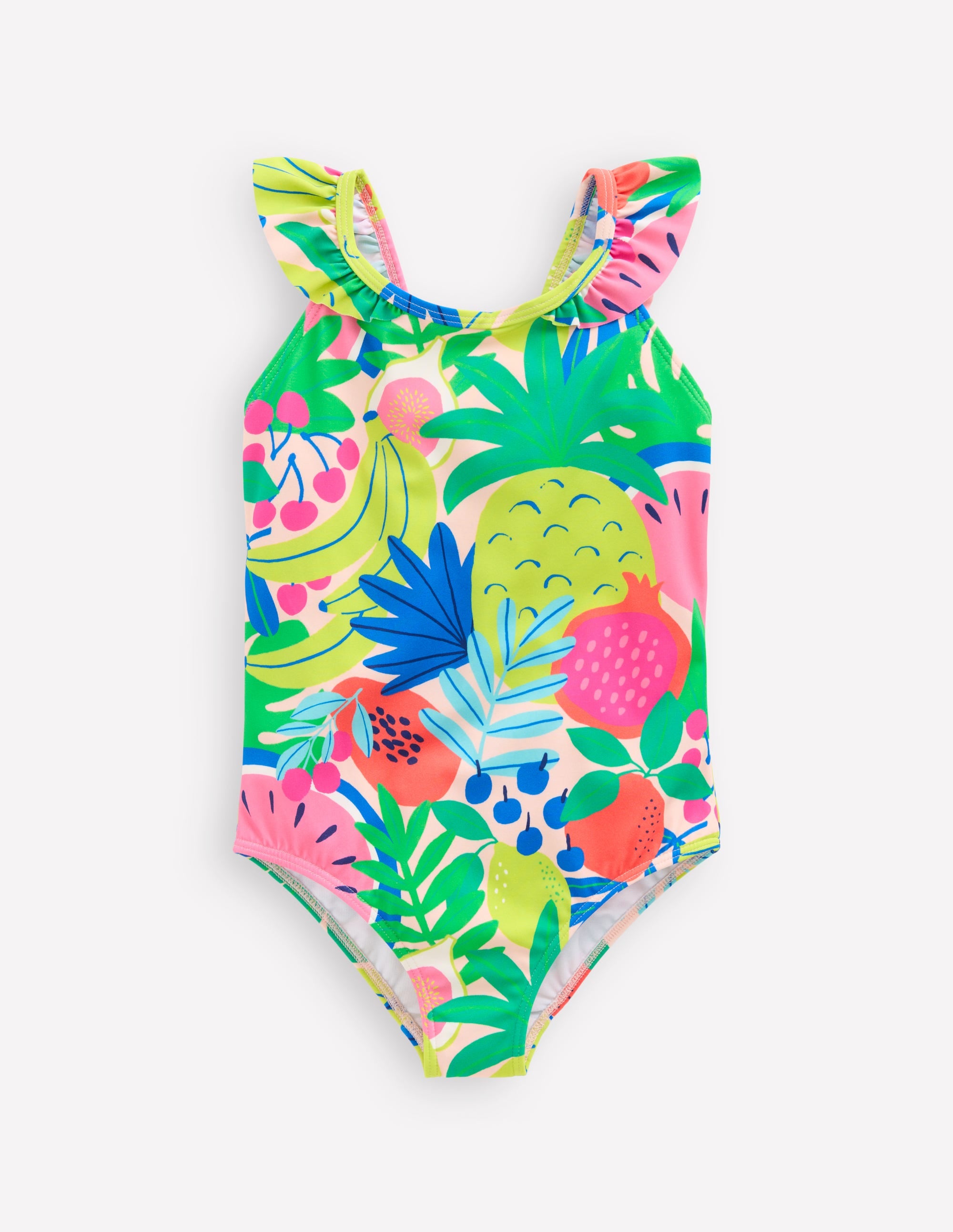 Hallie Frill Strap Swimsuit-Multi Tropical Fruit Boden Global