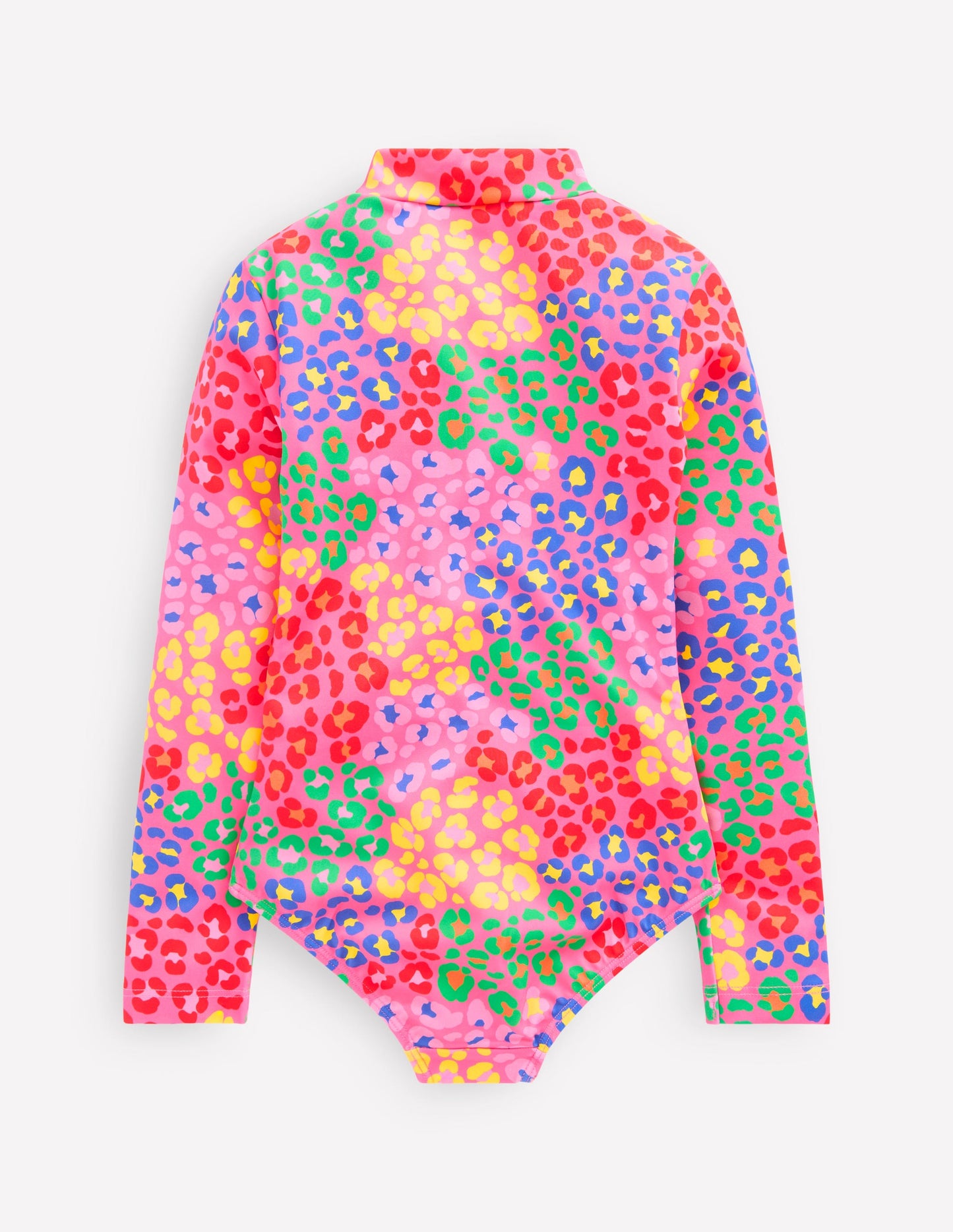 Long-Sleeved Swimsuit-Pink Rainbow Leopard