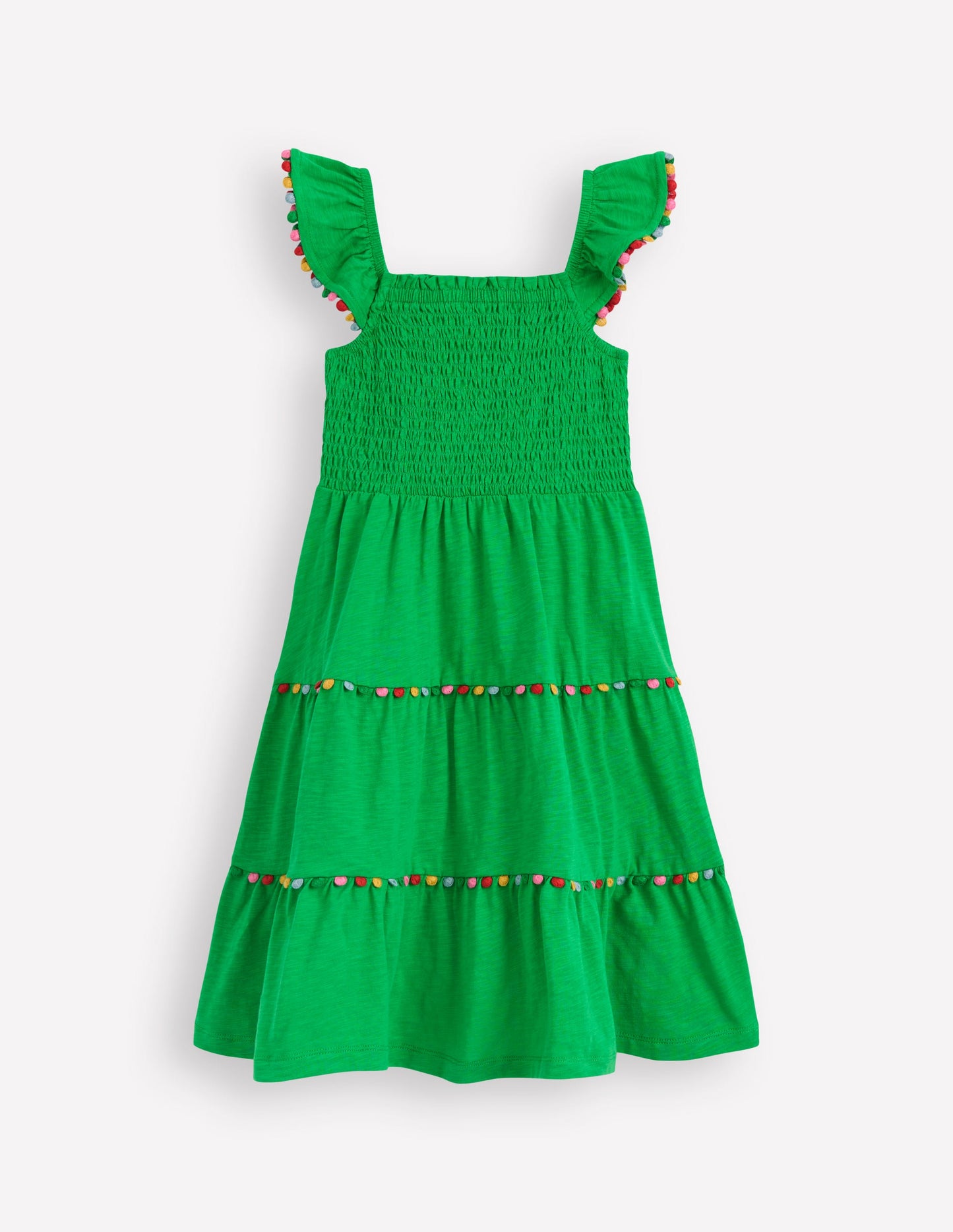 Addison Twirly Pom Dress-Sapling Green
