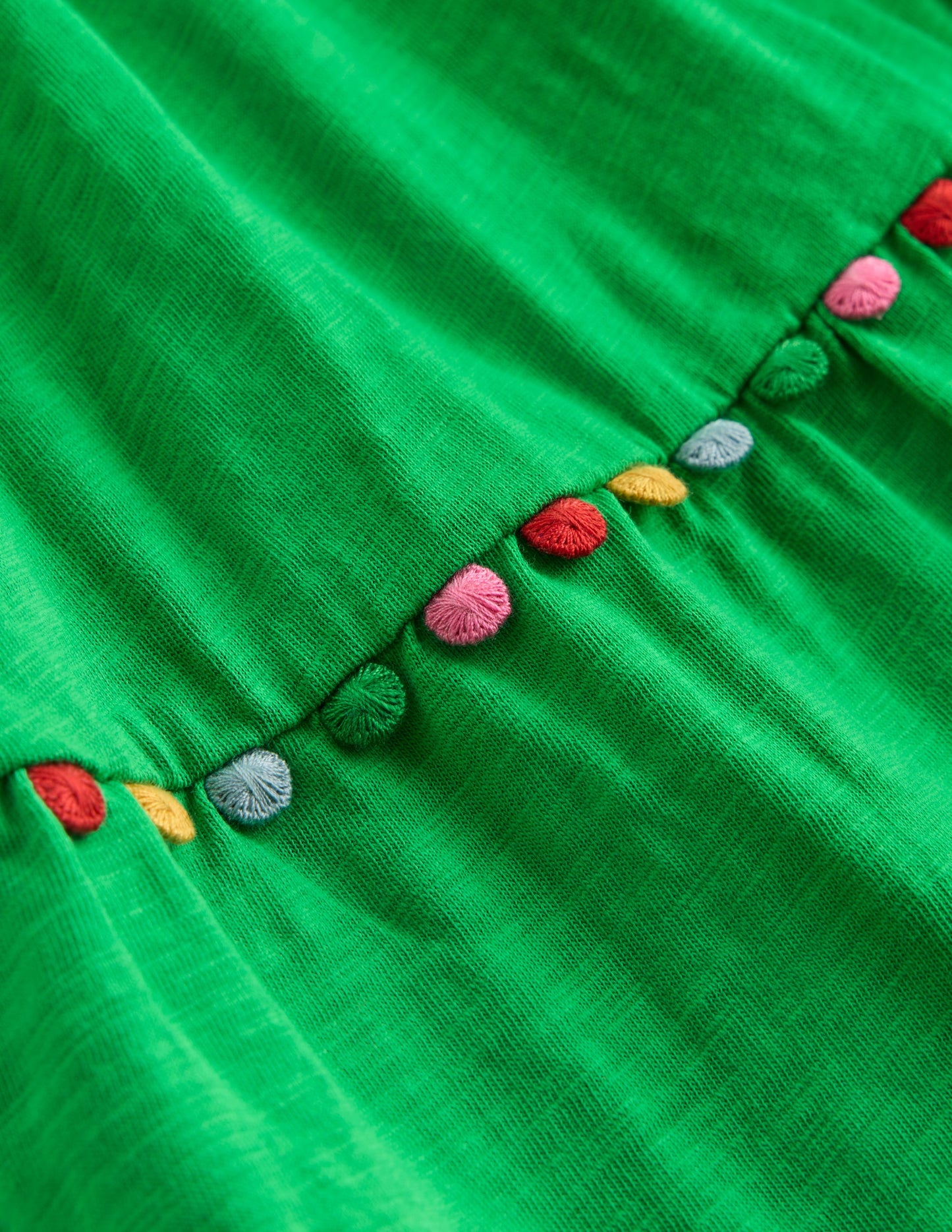Addison Twirly Pom Dress-Sapling Green