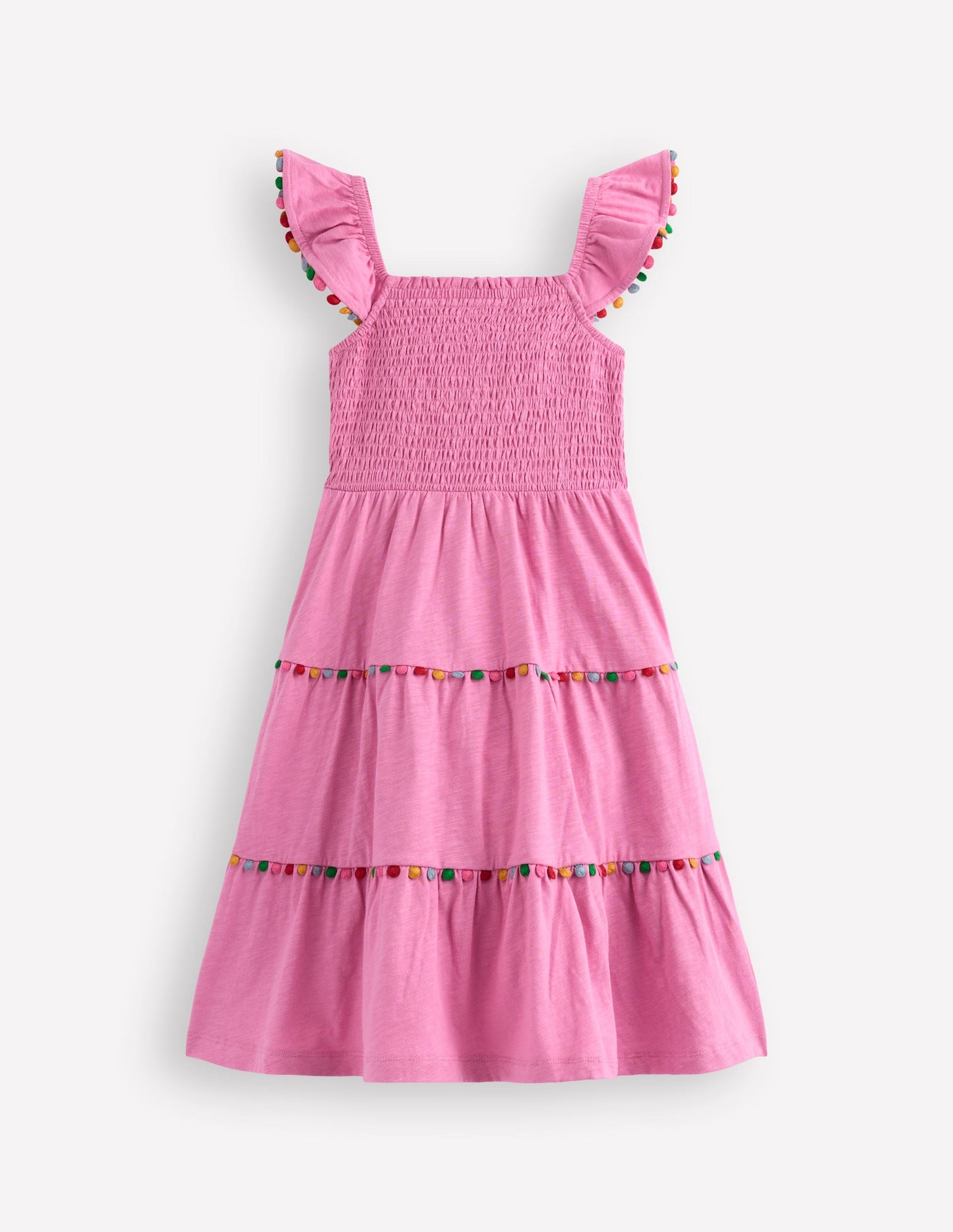 Addison Twirly Pom Dress-Pink
