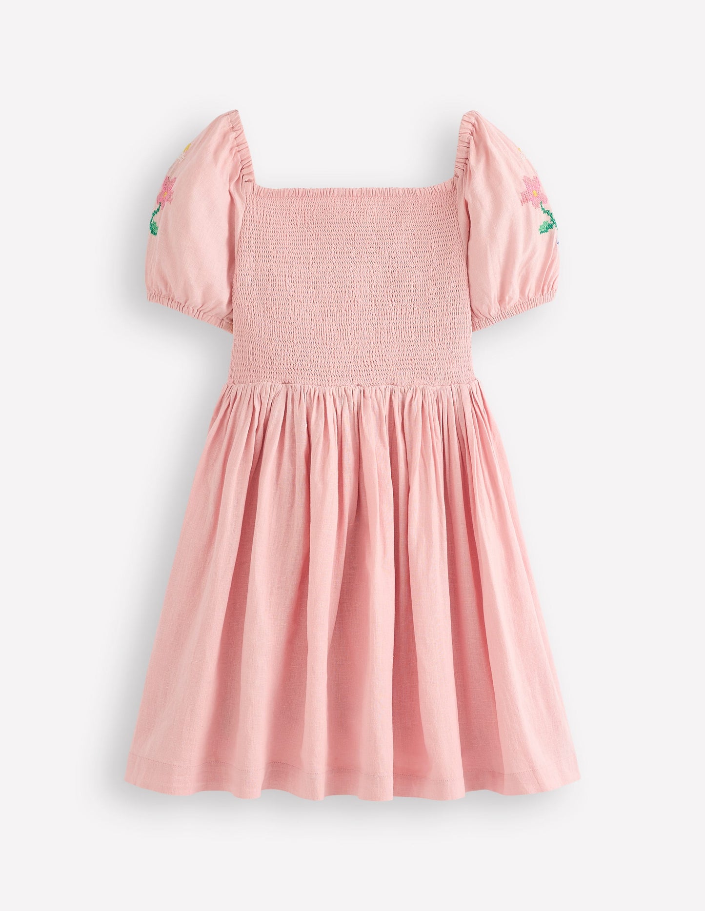 Gwendolyn Cotton Linen Dress-Pink