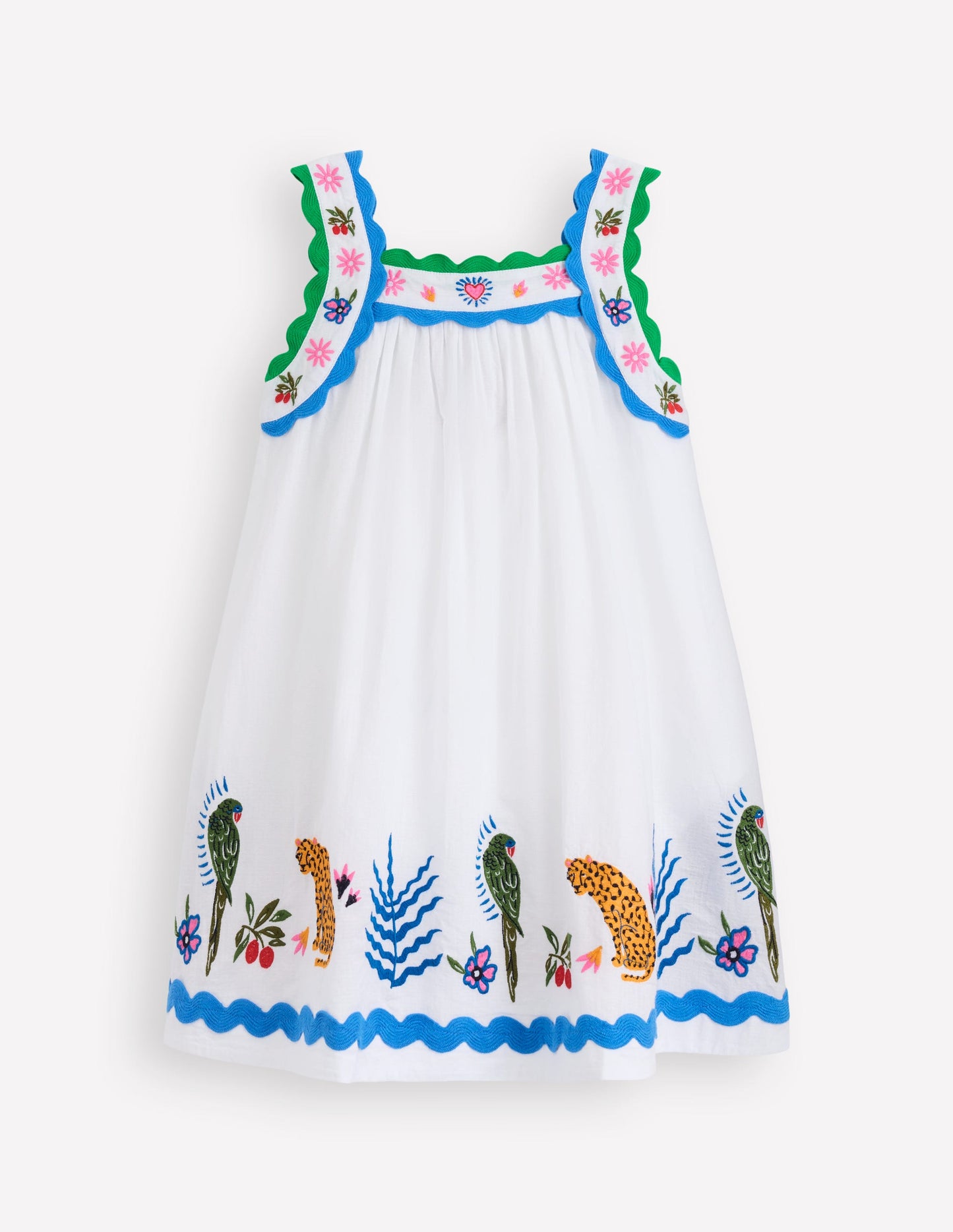 Maribel Strappy Swing Sundress-Soft Ivory Multi Jungle