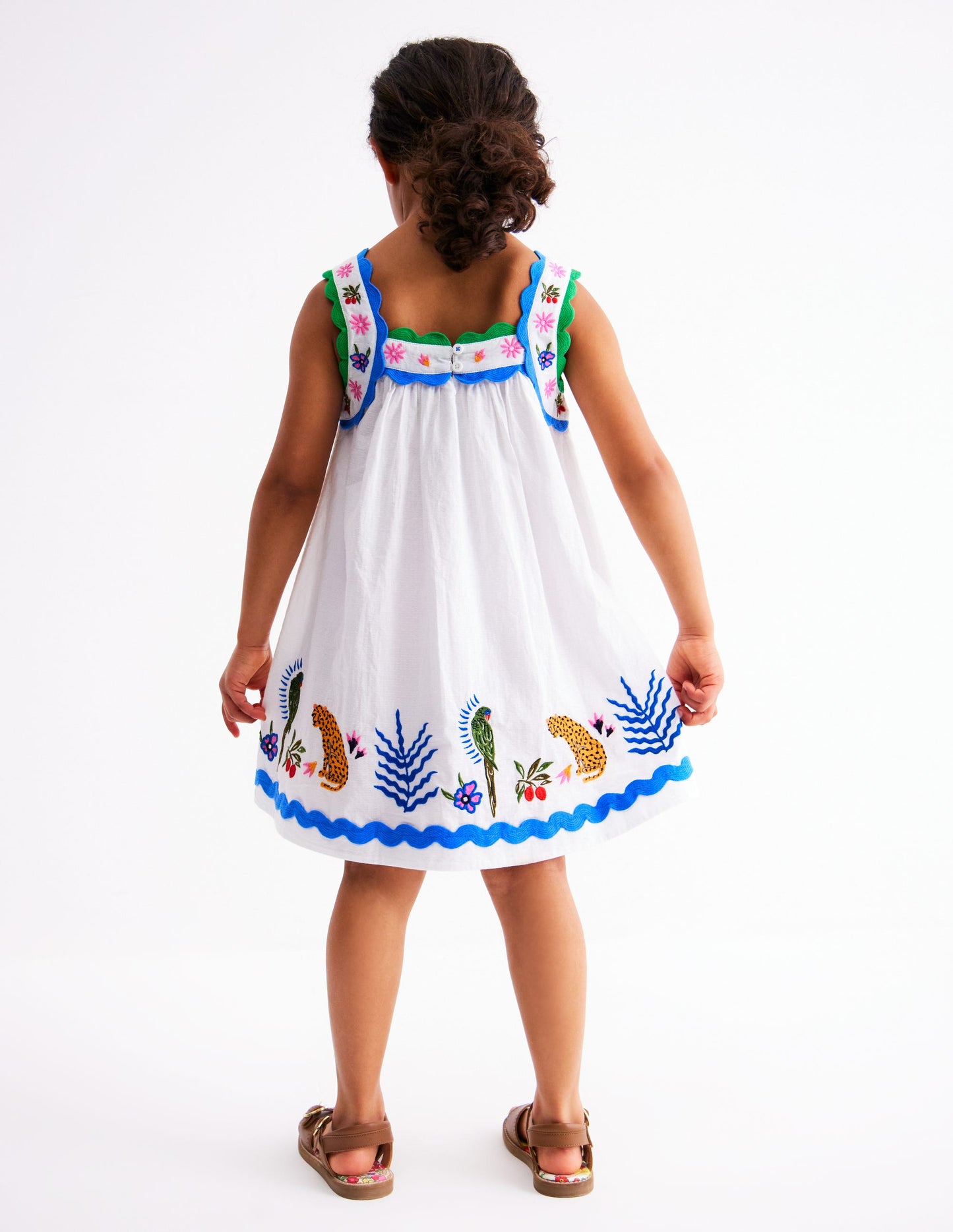 Maribel Strappy Swing Sundress-Soft Ivory Multi Jungle