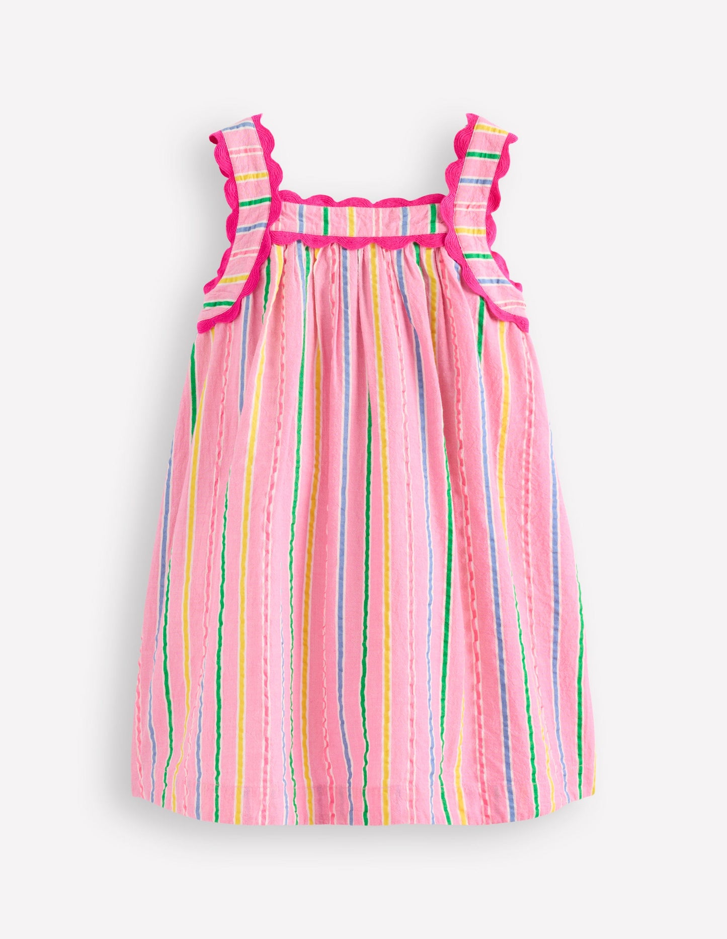 Maribel Strappy Swing Sundress-Pink Multi Stripe