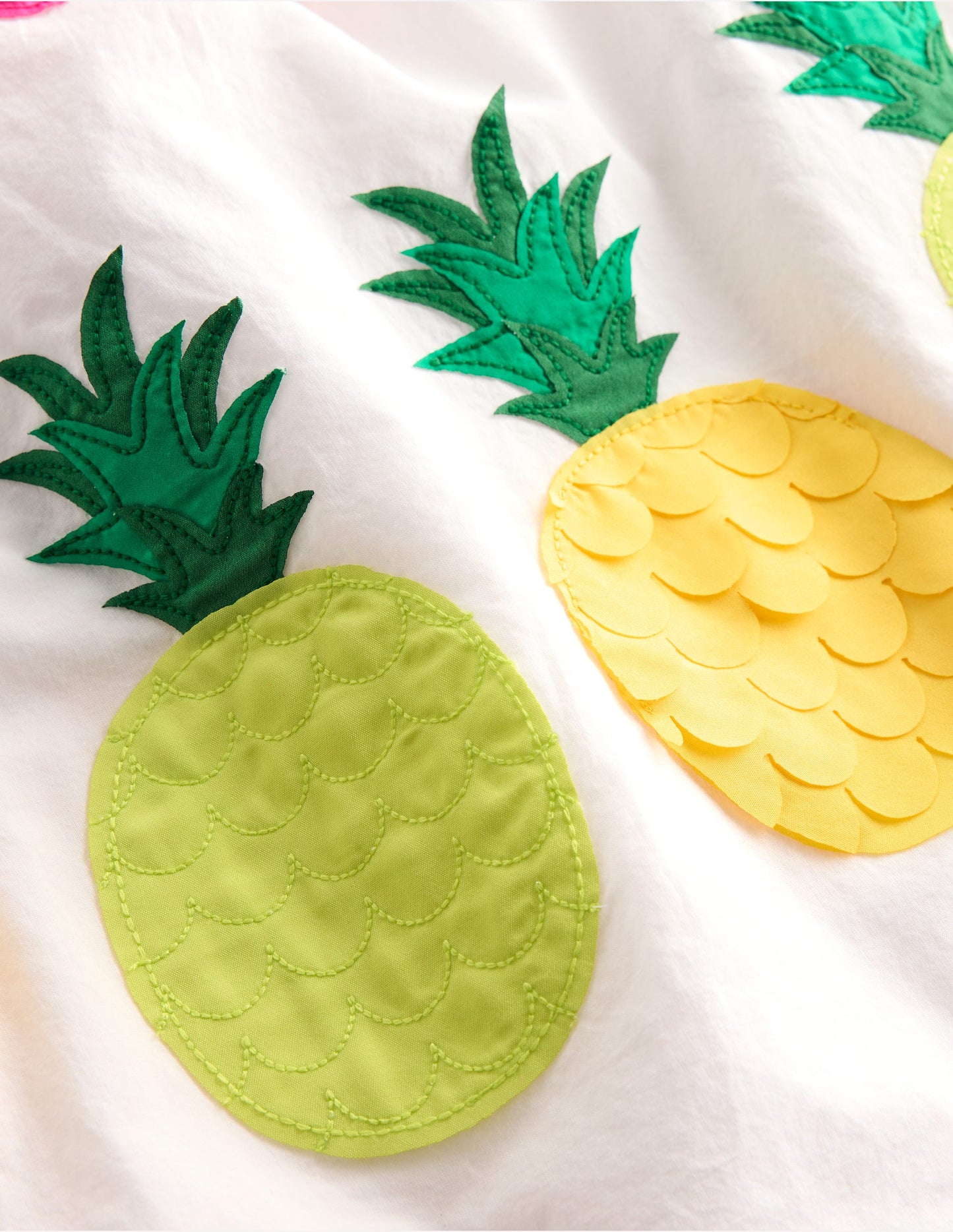 Strappy Appliqué Dress-Soft Ivory Fruit