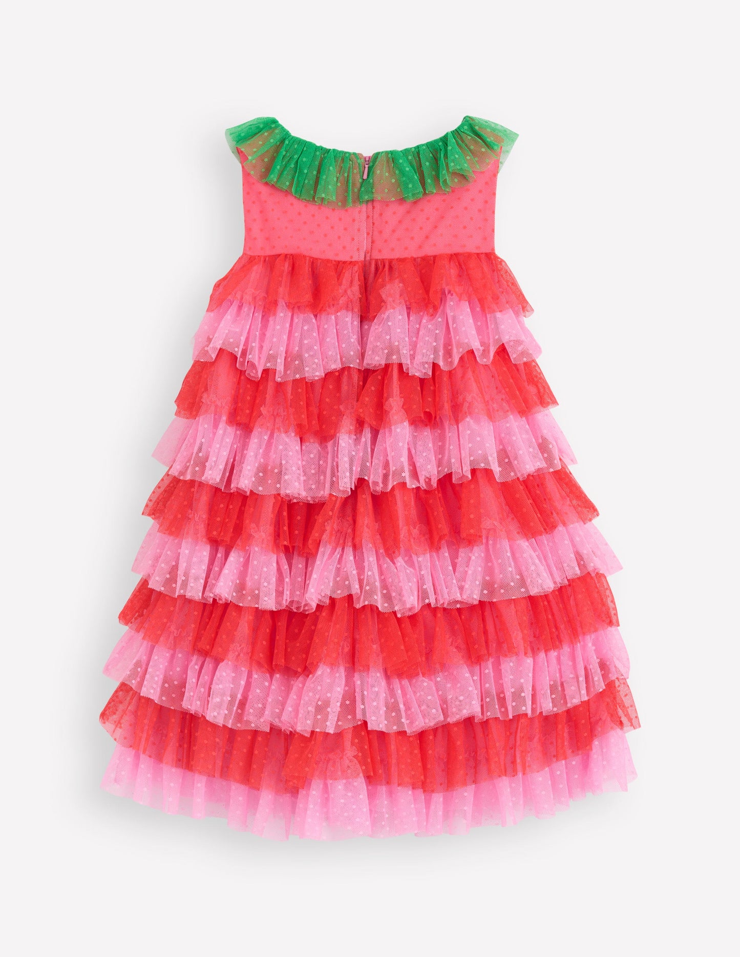 Strawberry Tulle Dress-Red/Pink