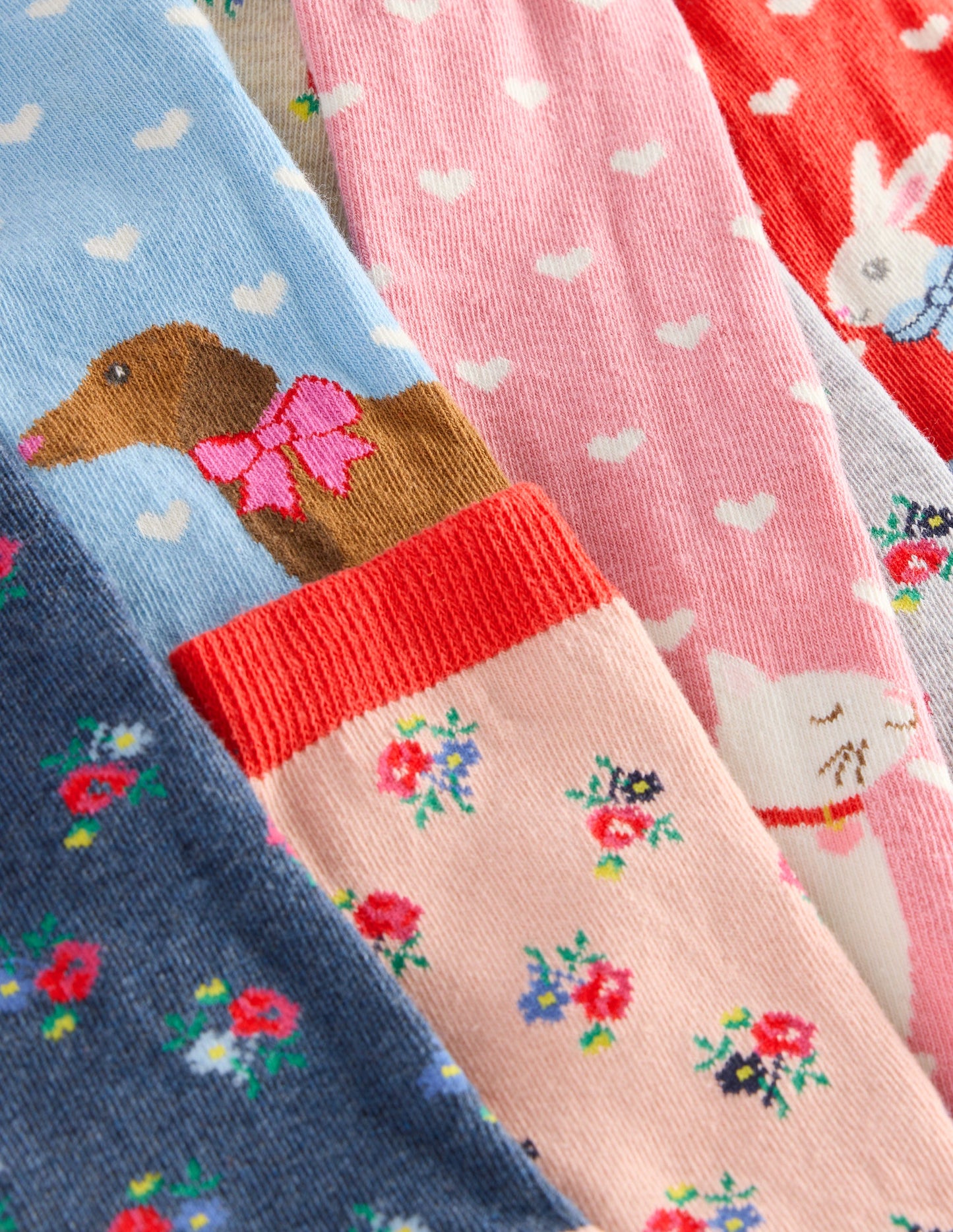 Socks 7 Pack-Valentines Animals