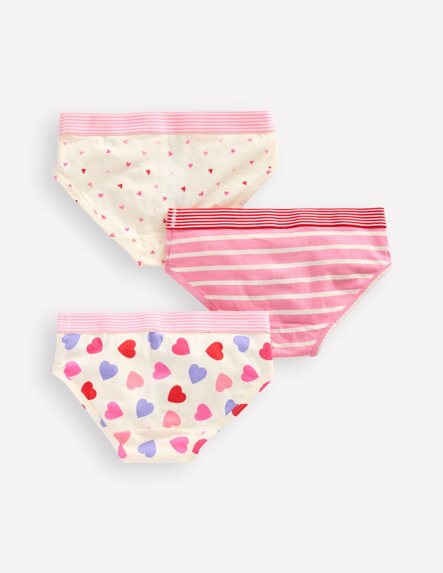 3-Pack Pants-Stripe/Heart/Plain