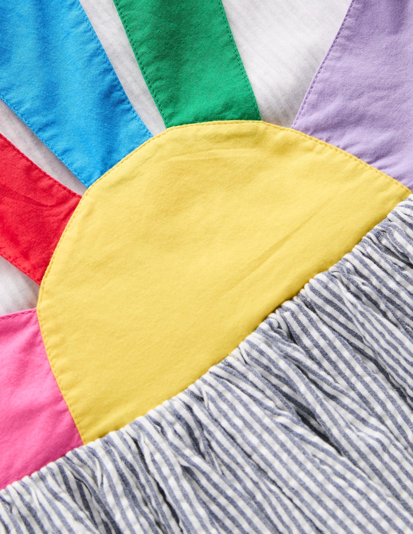 Zadie Applique Back Dress-Navy/ Ivory Stripe Sunray