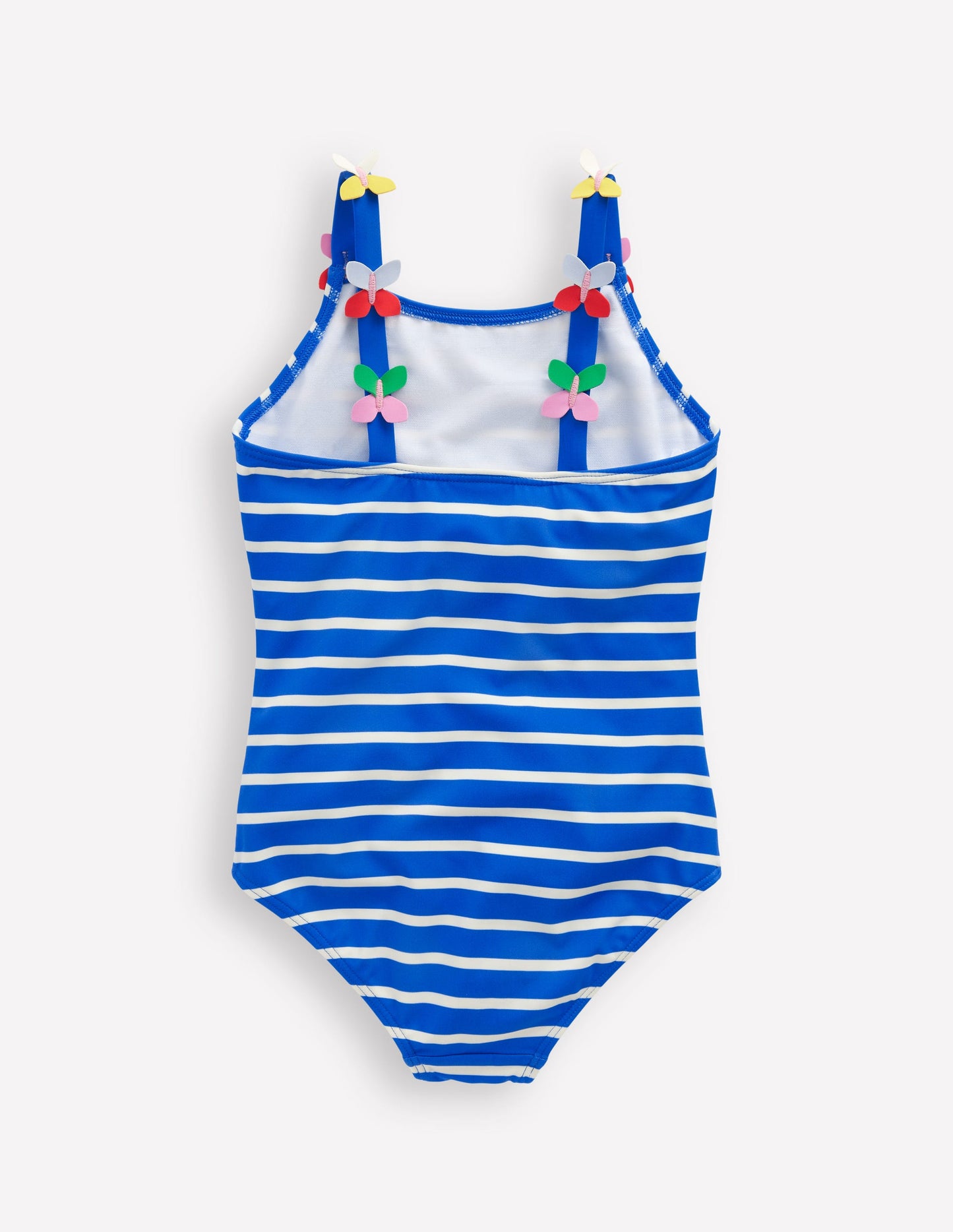 Appliqué Strap Swimsuit-Gallery Blue Stripe Butterfly