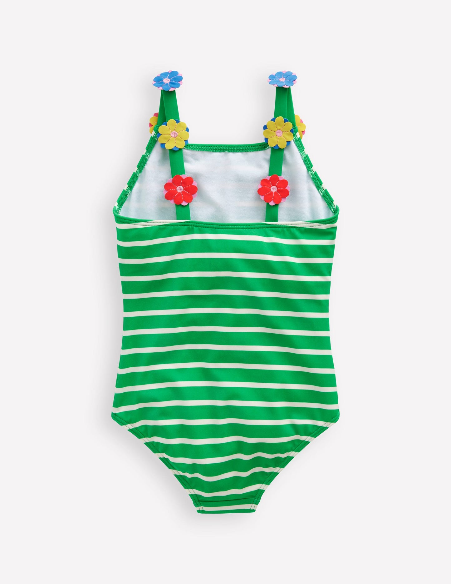 Appliqué Strap Swimsuit-Sapling Green Stripe Hearts