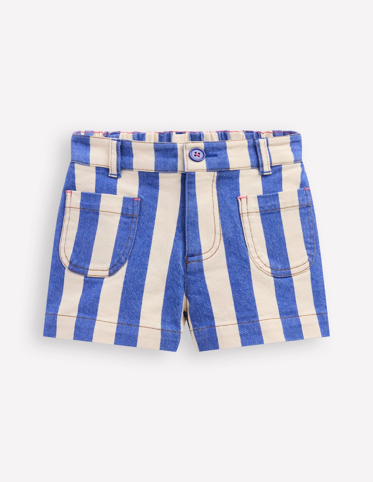 Patch Pocket Shorts-Orion Blue/ Ivory