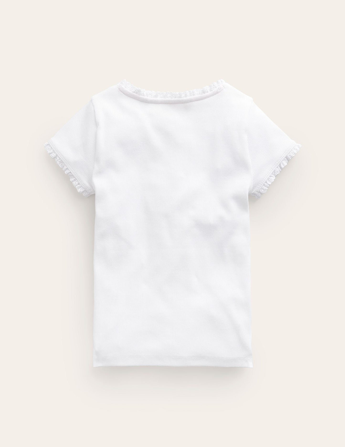 Short Sleeve Ribbed T-shirt-White