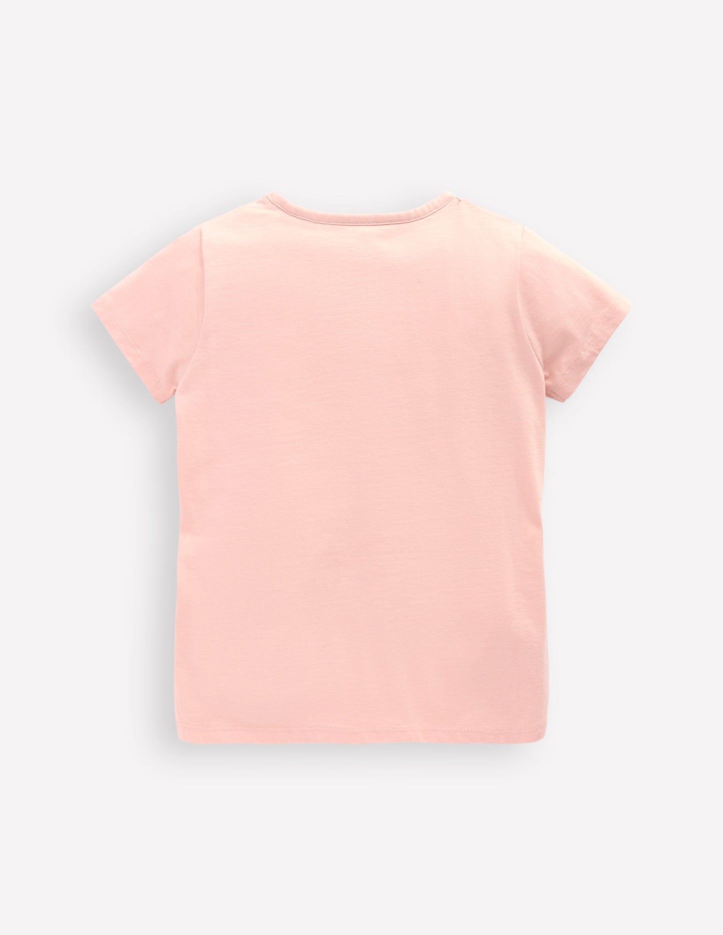 Short Sleeve Appliqué T-shirt-Chalk Pink Mermaid