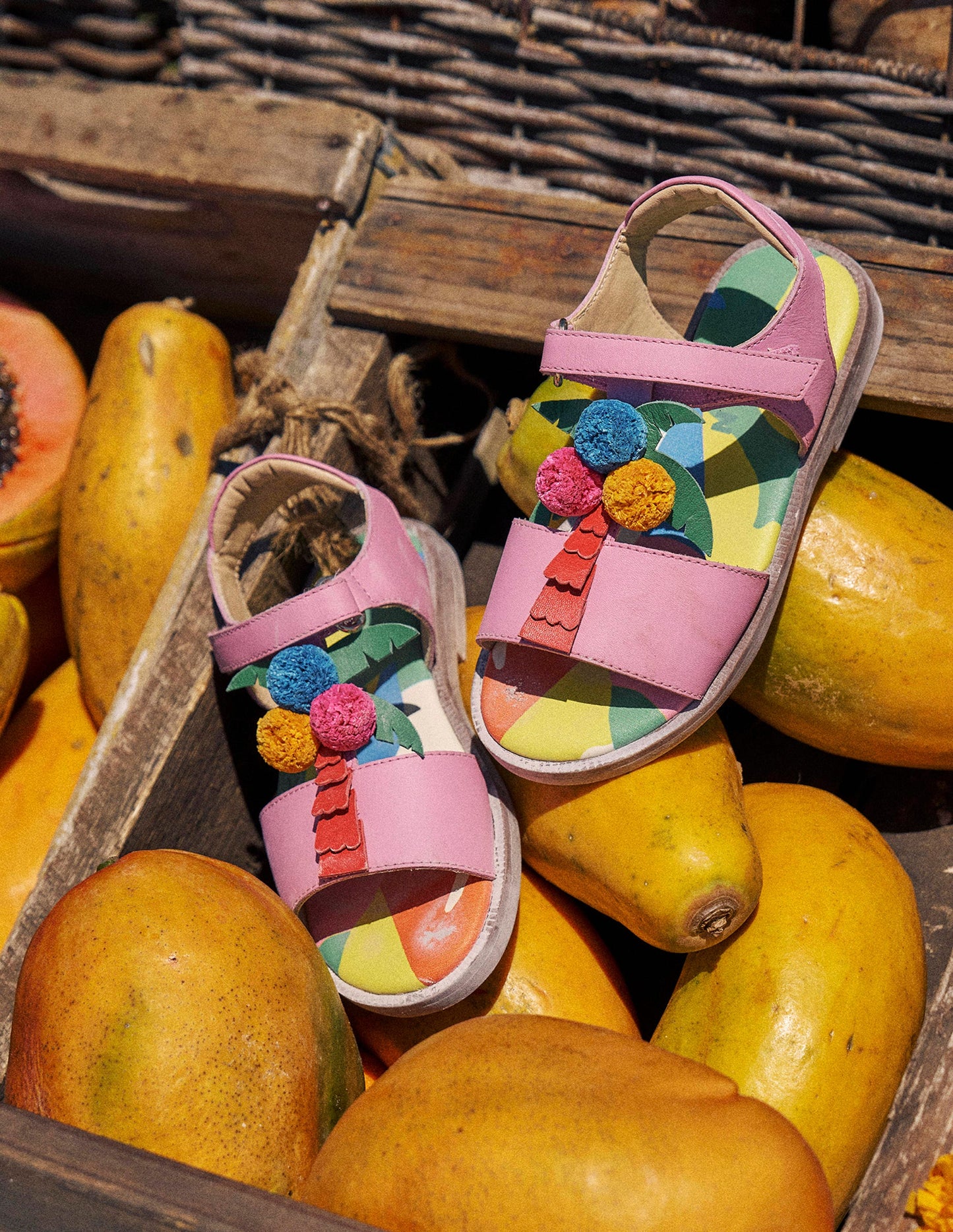 Fun Leather Sandals-Jungle