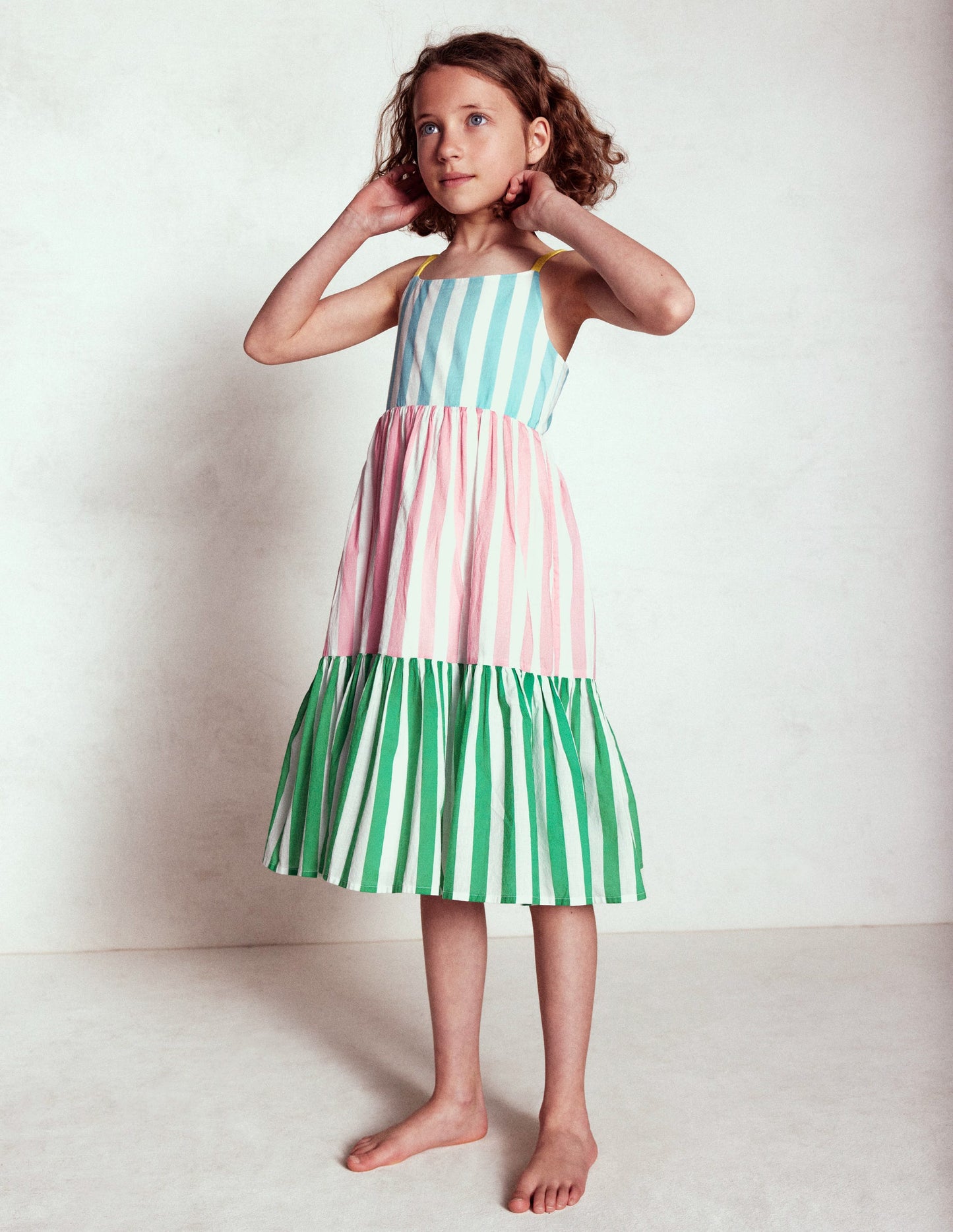 Aurelia Tiered Twirly Dress-Hotchpotch Stripe