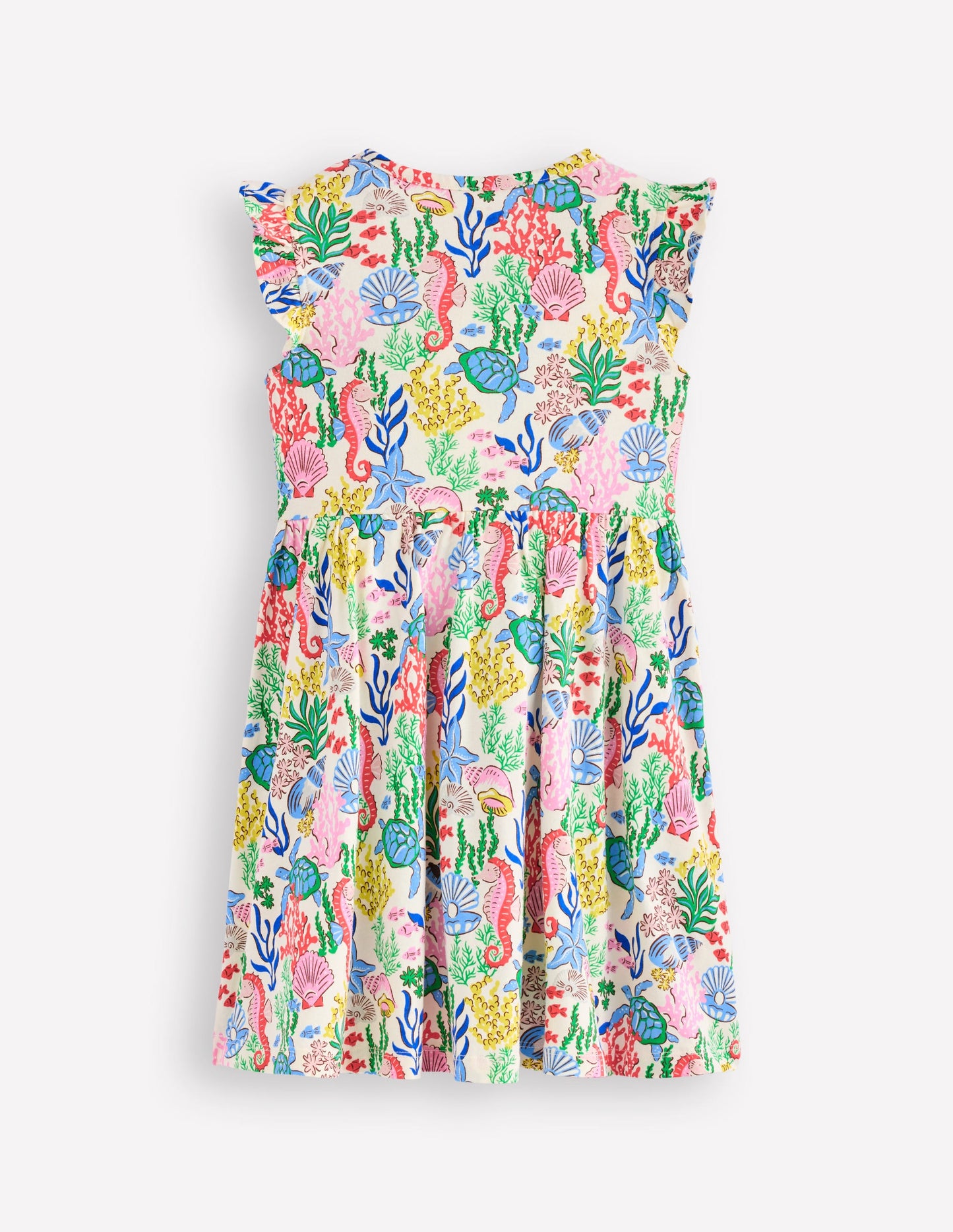 Posie Frill Sleeve Dress-Multi Coral Cove