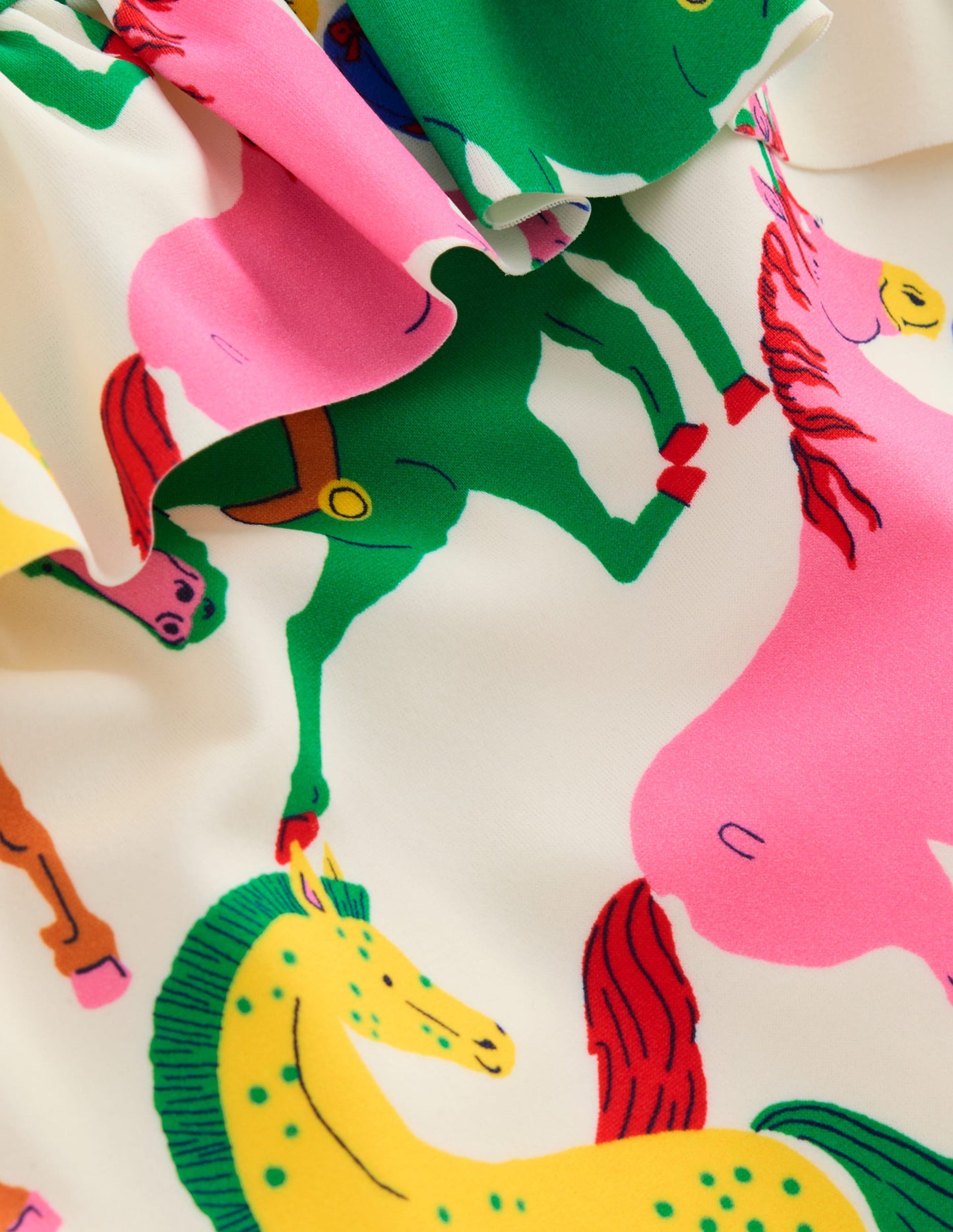 Lila One Shoulder Swimsuit-Multi Rainbow Horses