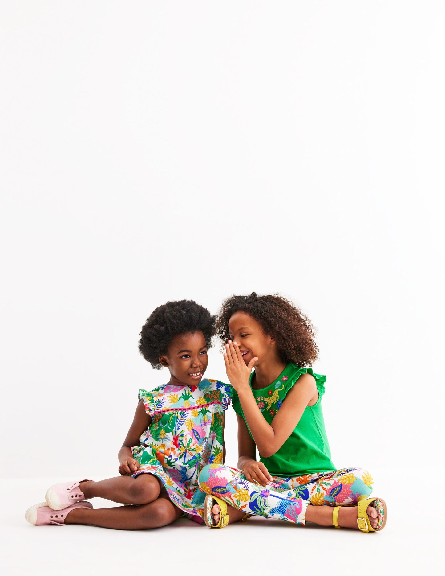 Frill Sleeve Tunic Set-Sapling Green Embroidery