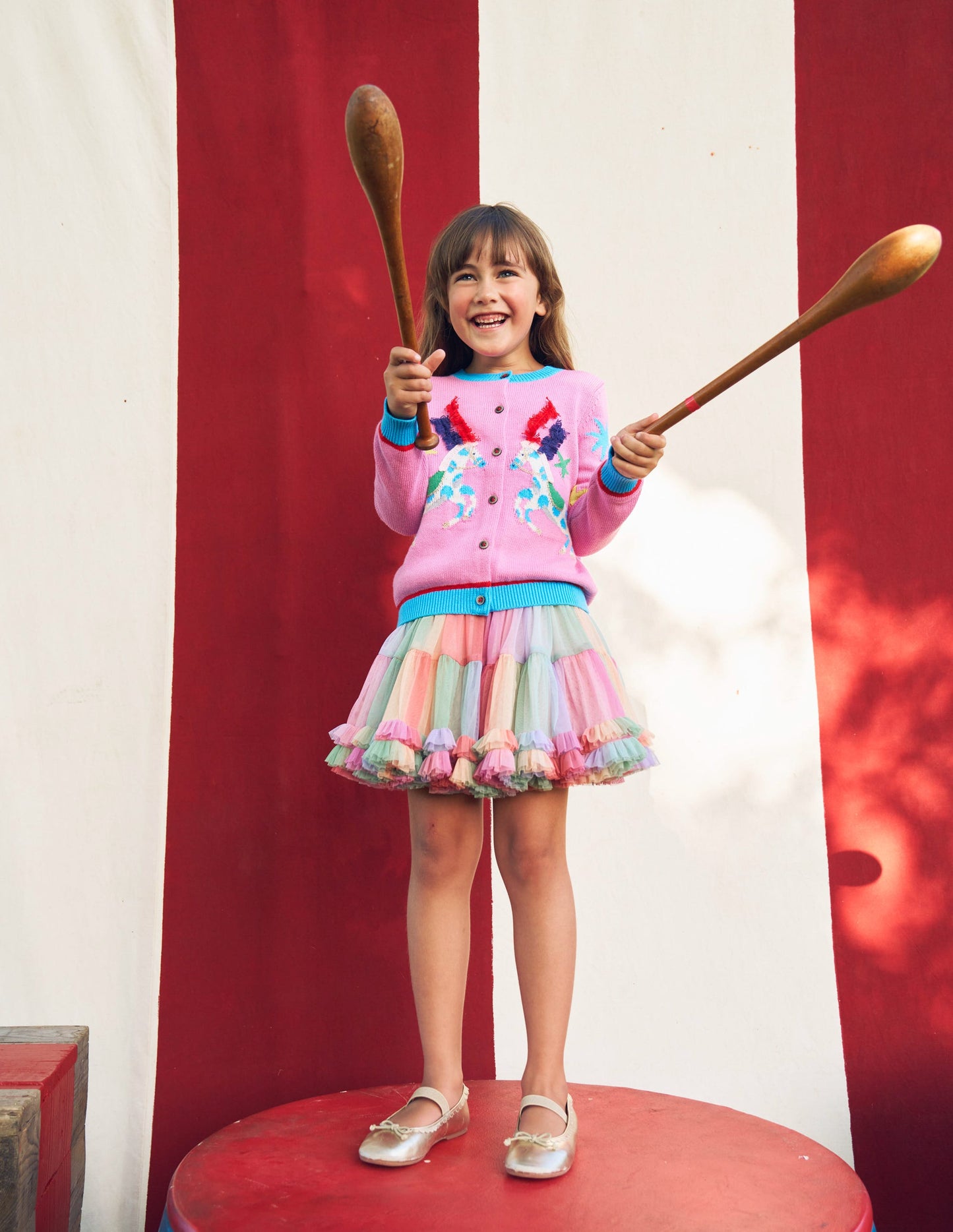 Tulle Ruffle Skirt-Multi