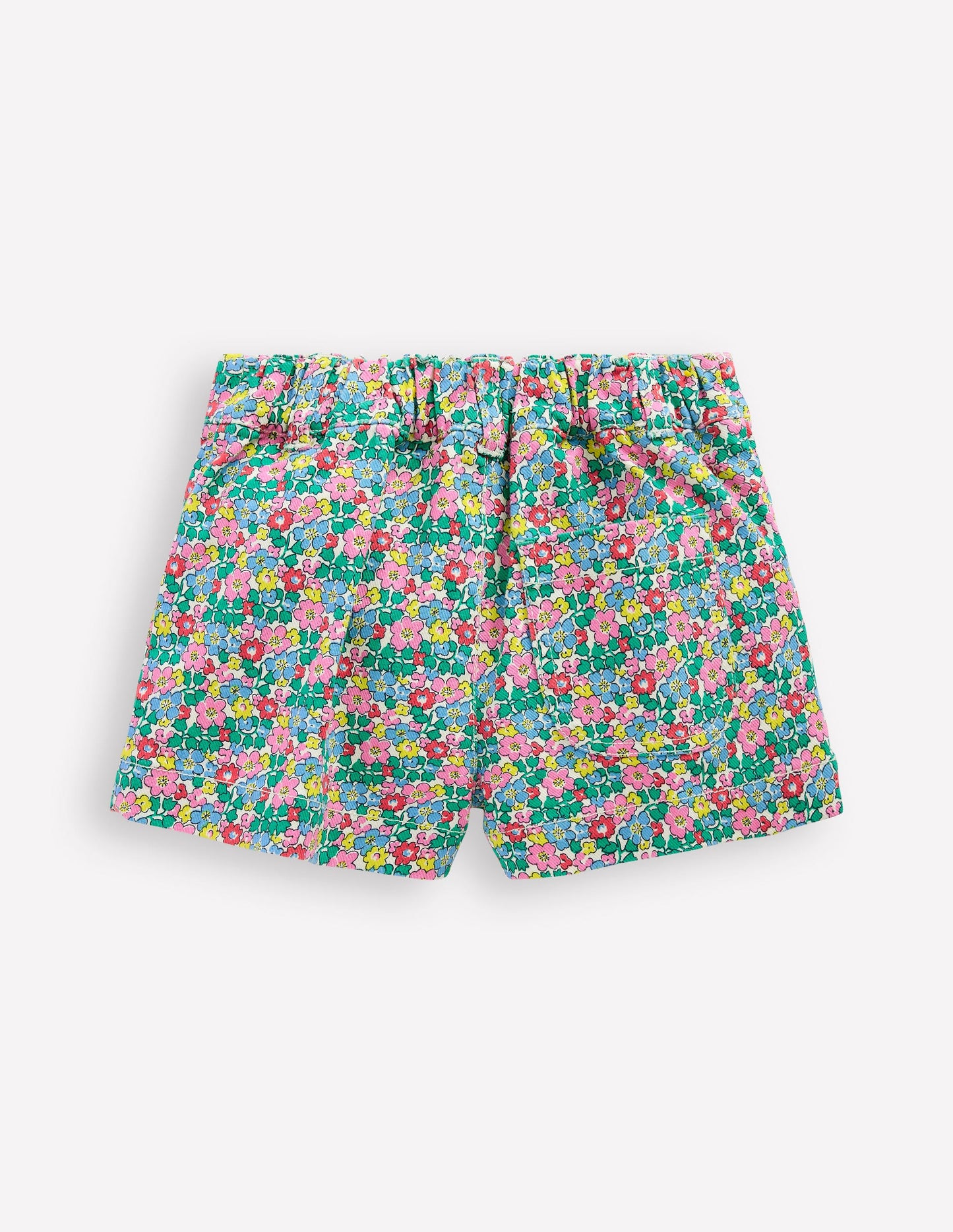 Patch Pocket Shorts-Multi Flowerbed