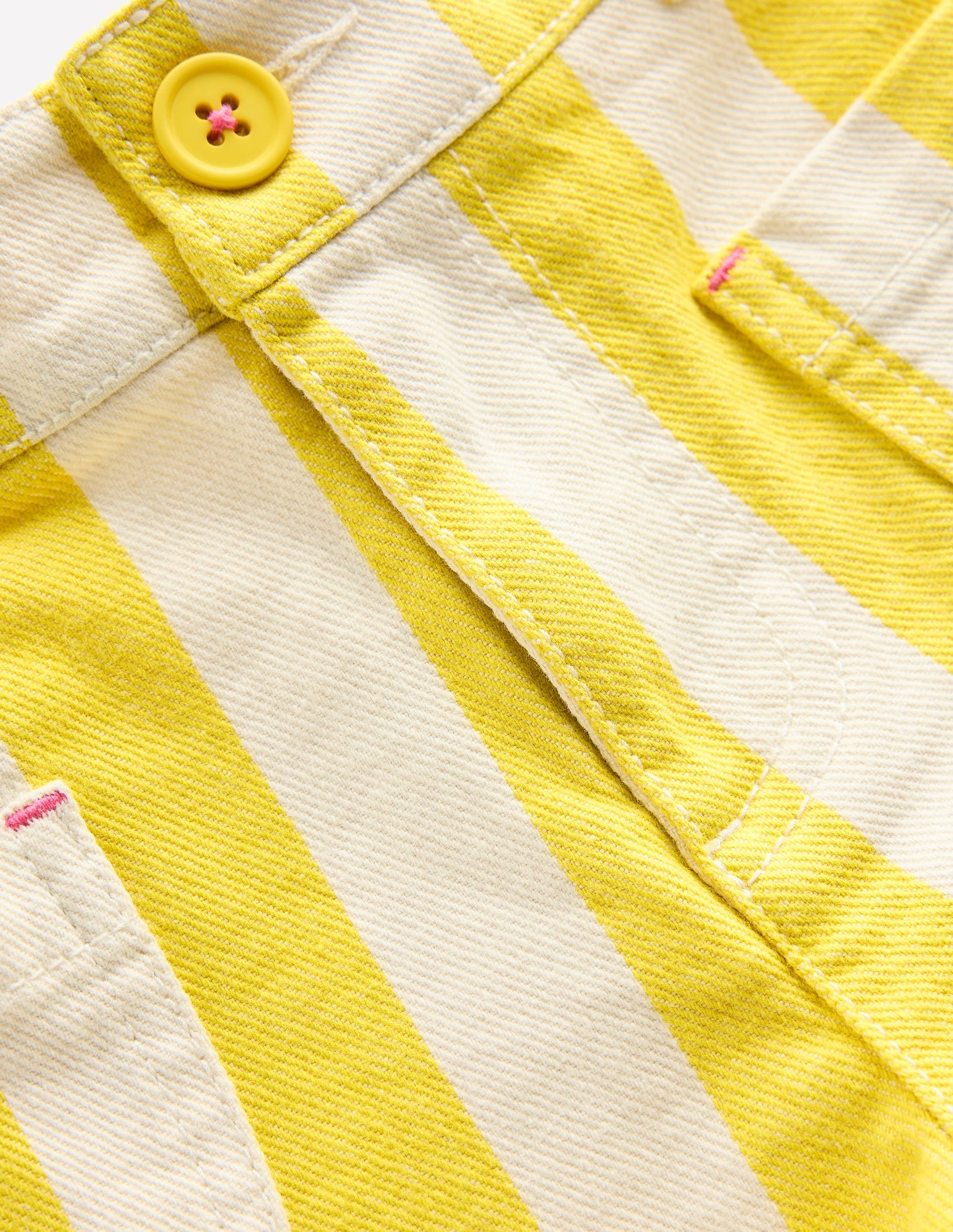 Patch Pocket Shorts-Pineapple Yellow Stripe
