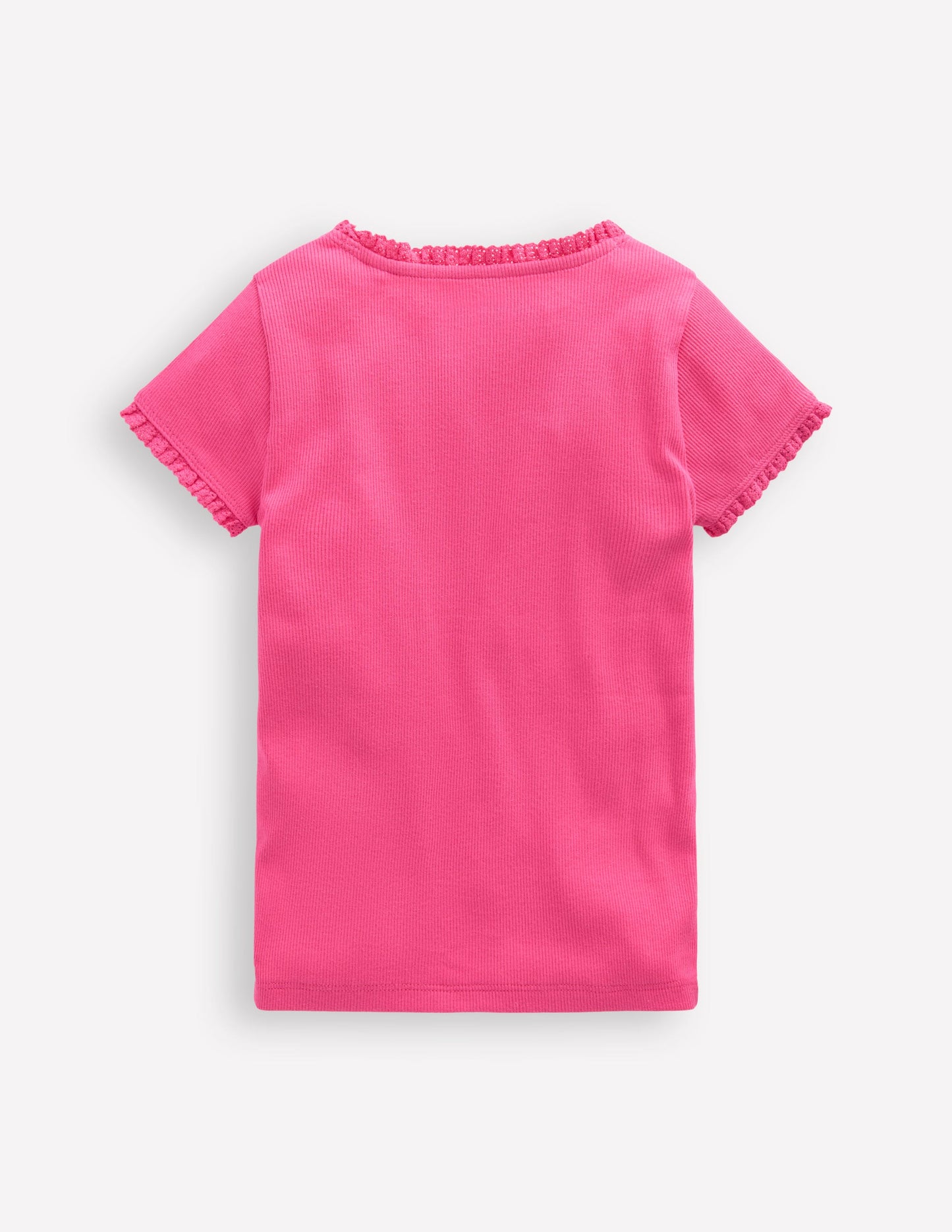 Short Sleeve Ribbed T-shirt-Flamingo Pink