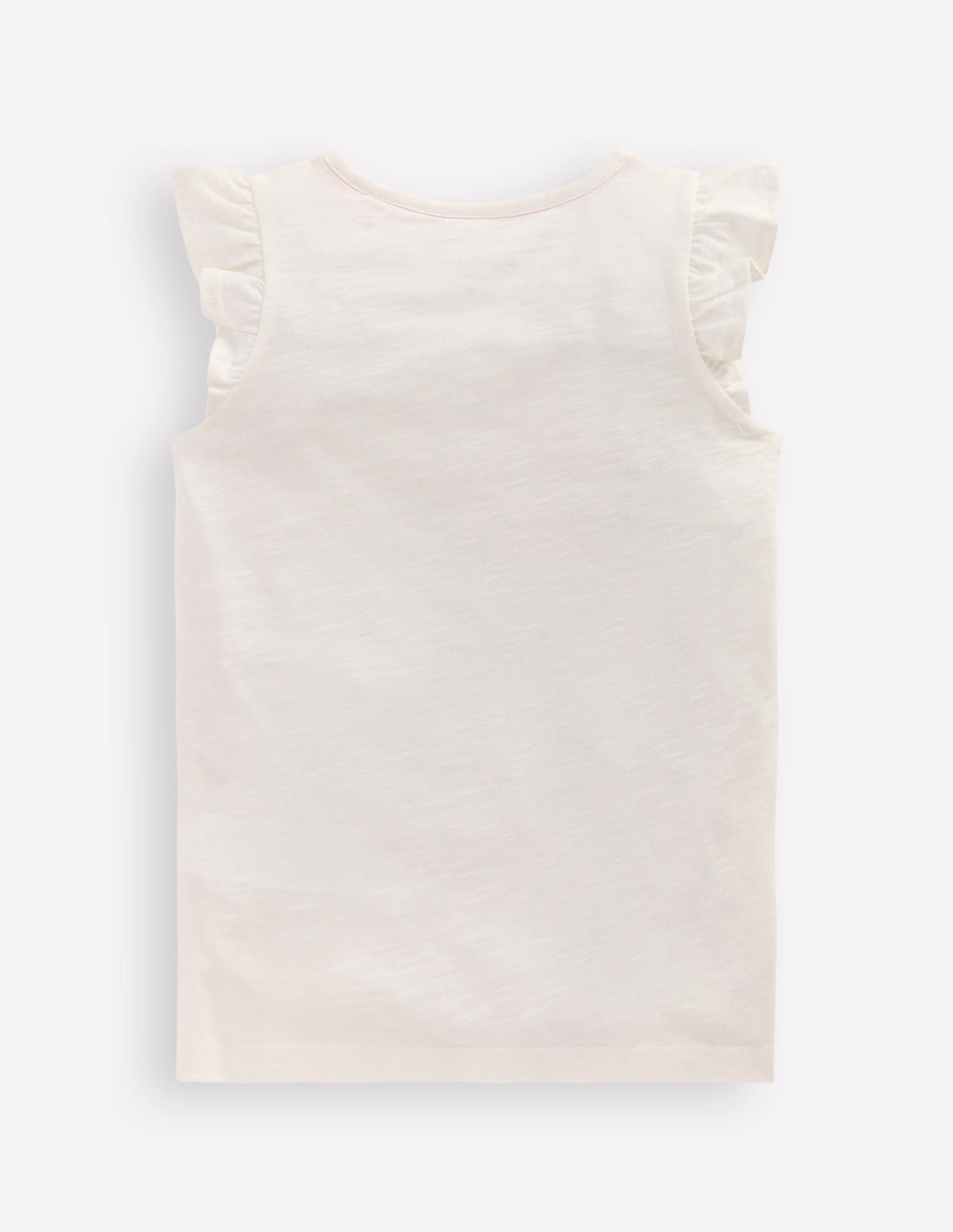Short Sleeve Frill Logo Top-Soft Ivory Pets