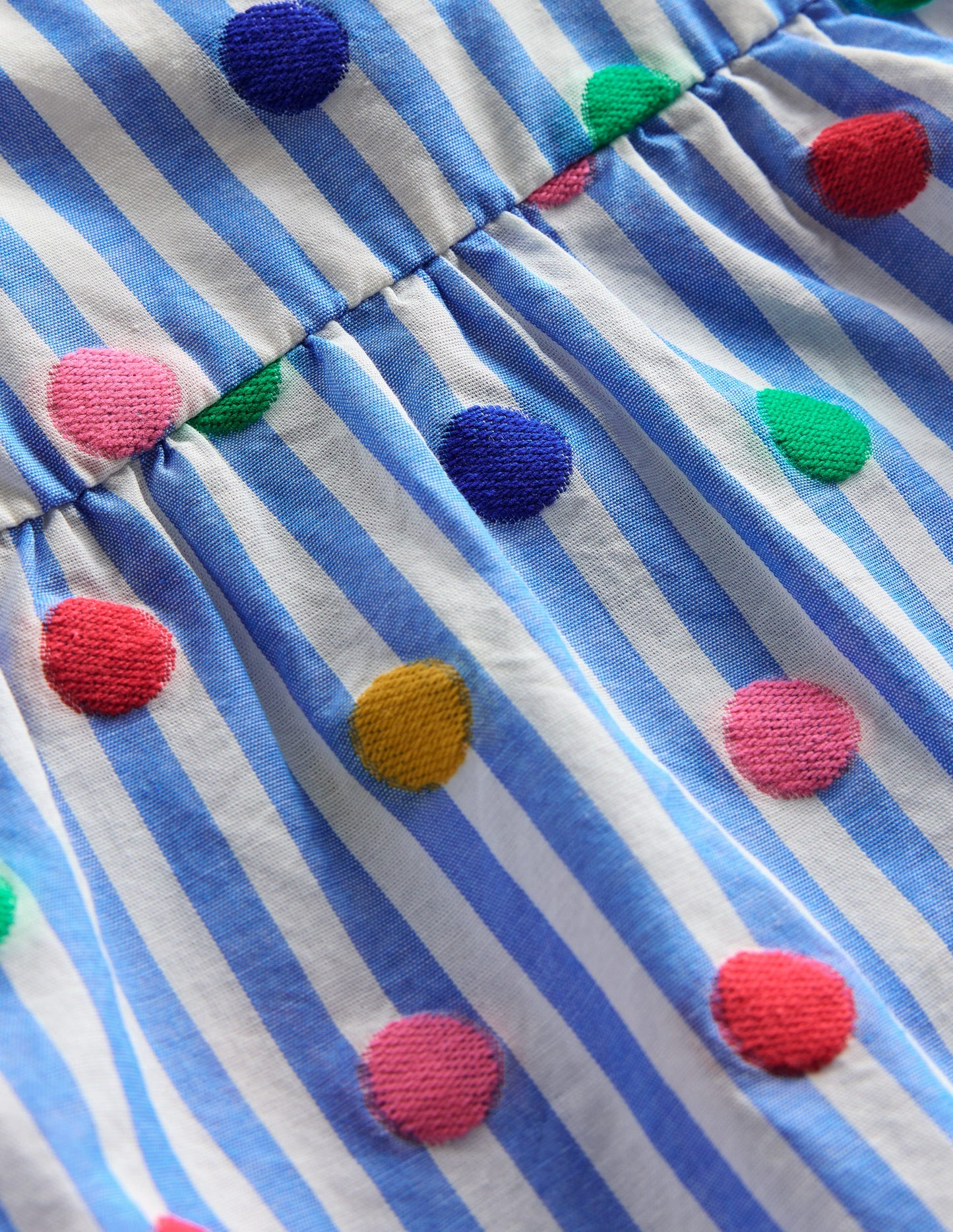Frill Sleeve Woven Top-Peacock Plume Blue Spot