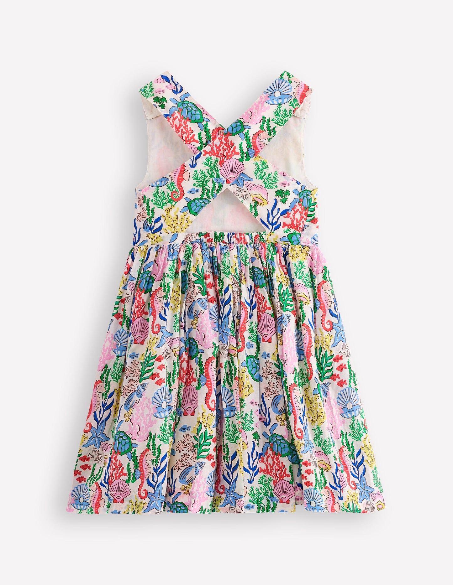 Harper Cross-Back Dress-Multi Coral Cove