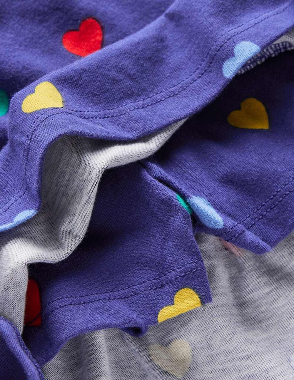 Tiered Jersey Skort-Starboard Blue Multi Hearts