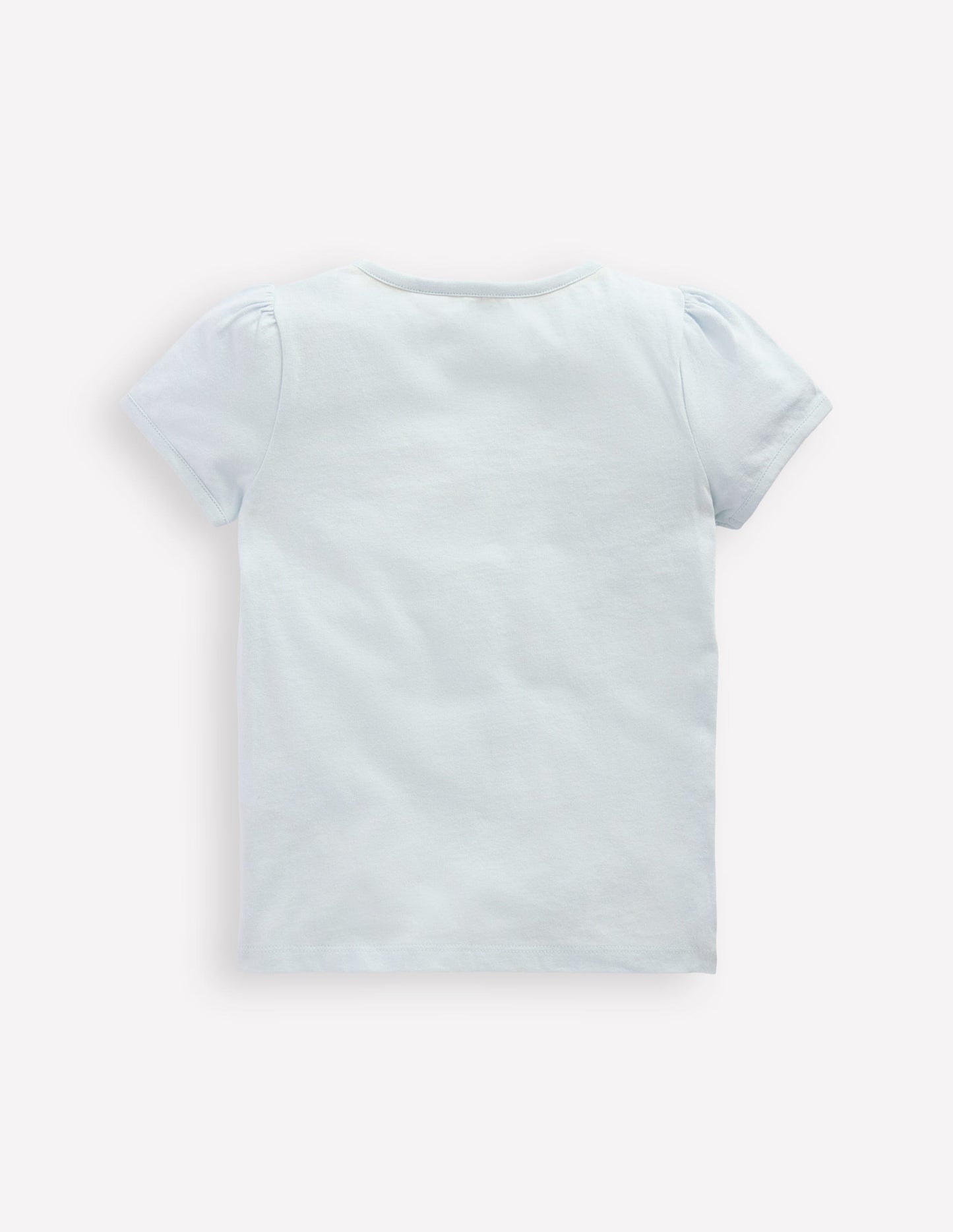 Puff Sleeve Applique Top-Cloud Blue Animals