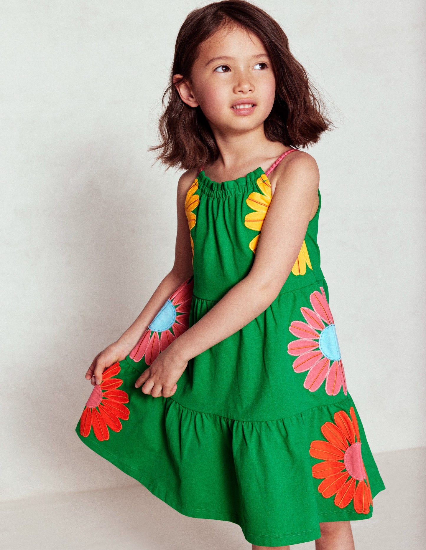 Enola Hotchpotch Jersey Dress-Rich Emerald Flowers