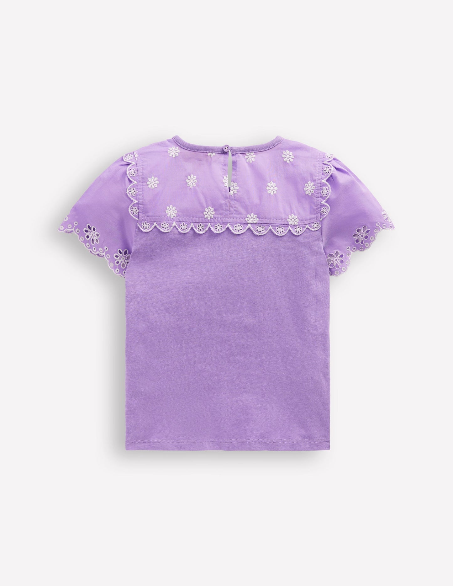 Broderie Sleeve Tee-Aster Purple