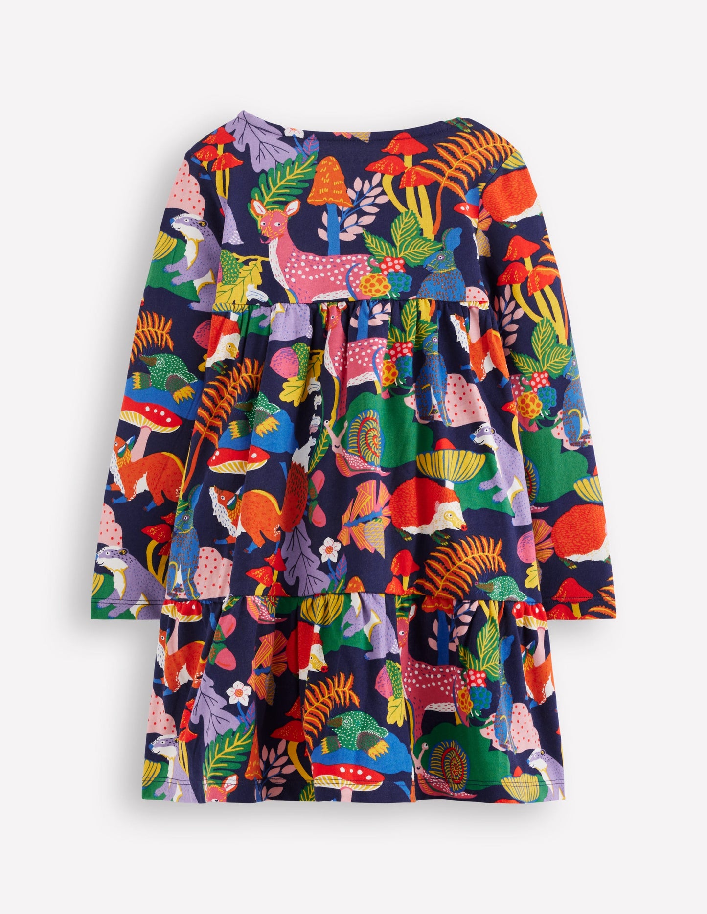 Ariel Long Sleeve Twirly Dress-Multi Rainbow Forrest