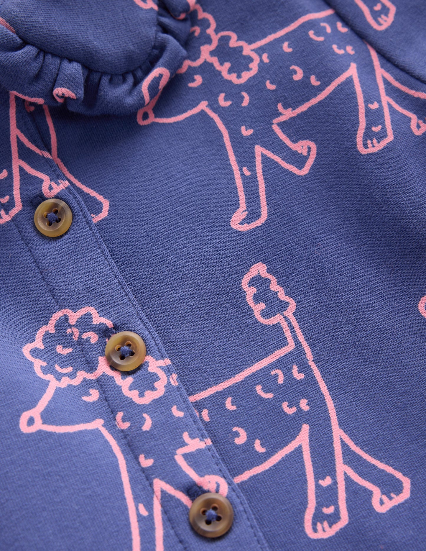 Cosy Jersey Shirt Dress-Starboard Blue Poodles
