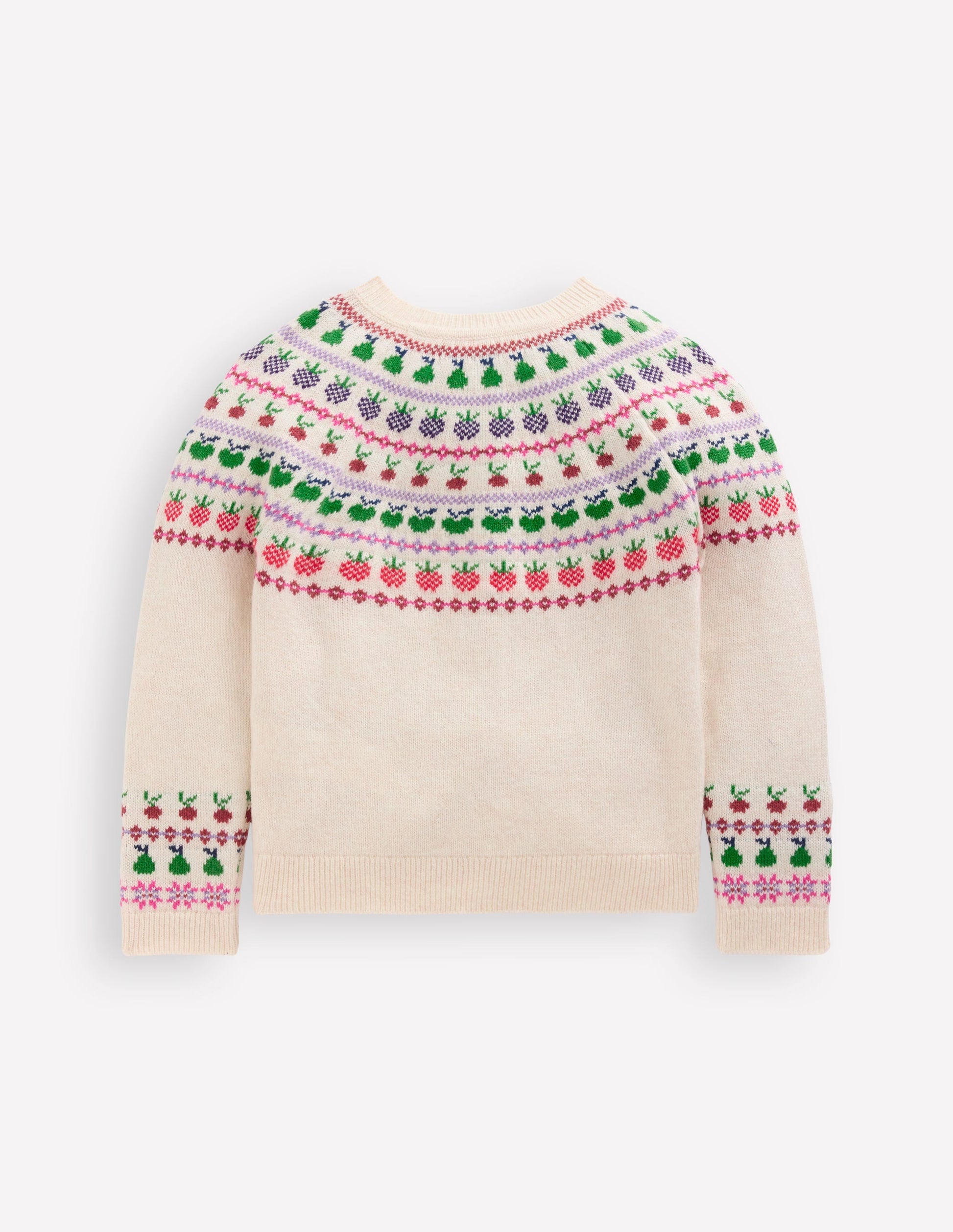 Edie Fair Isle Logo Cardigan-Ecru Marl Fruit-3