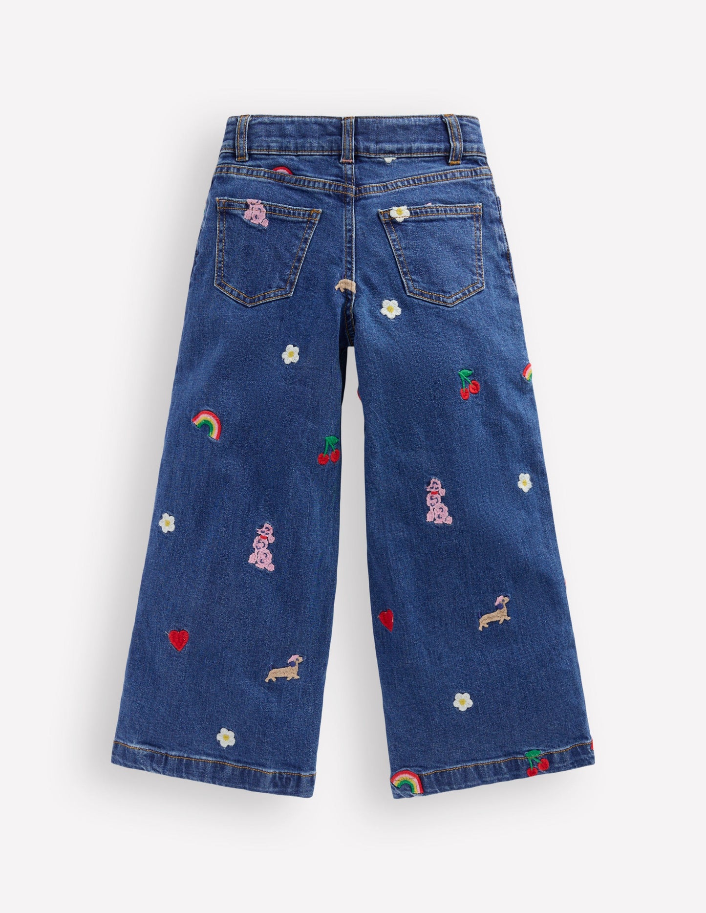 Wide Leg Trouser-Parisien Denim Embroidery
