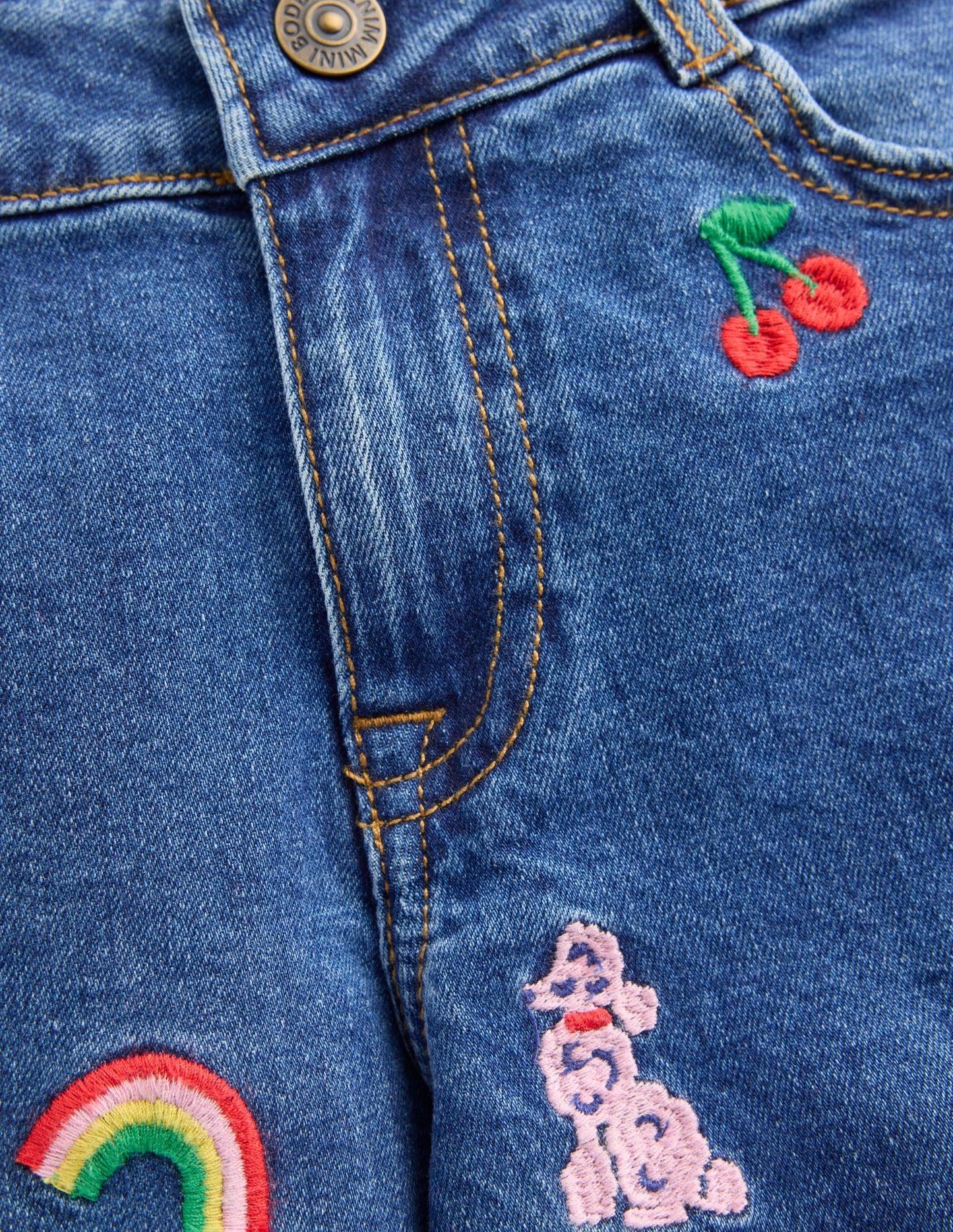 Wide Leg Trouser-Parisien Denim Embroidery