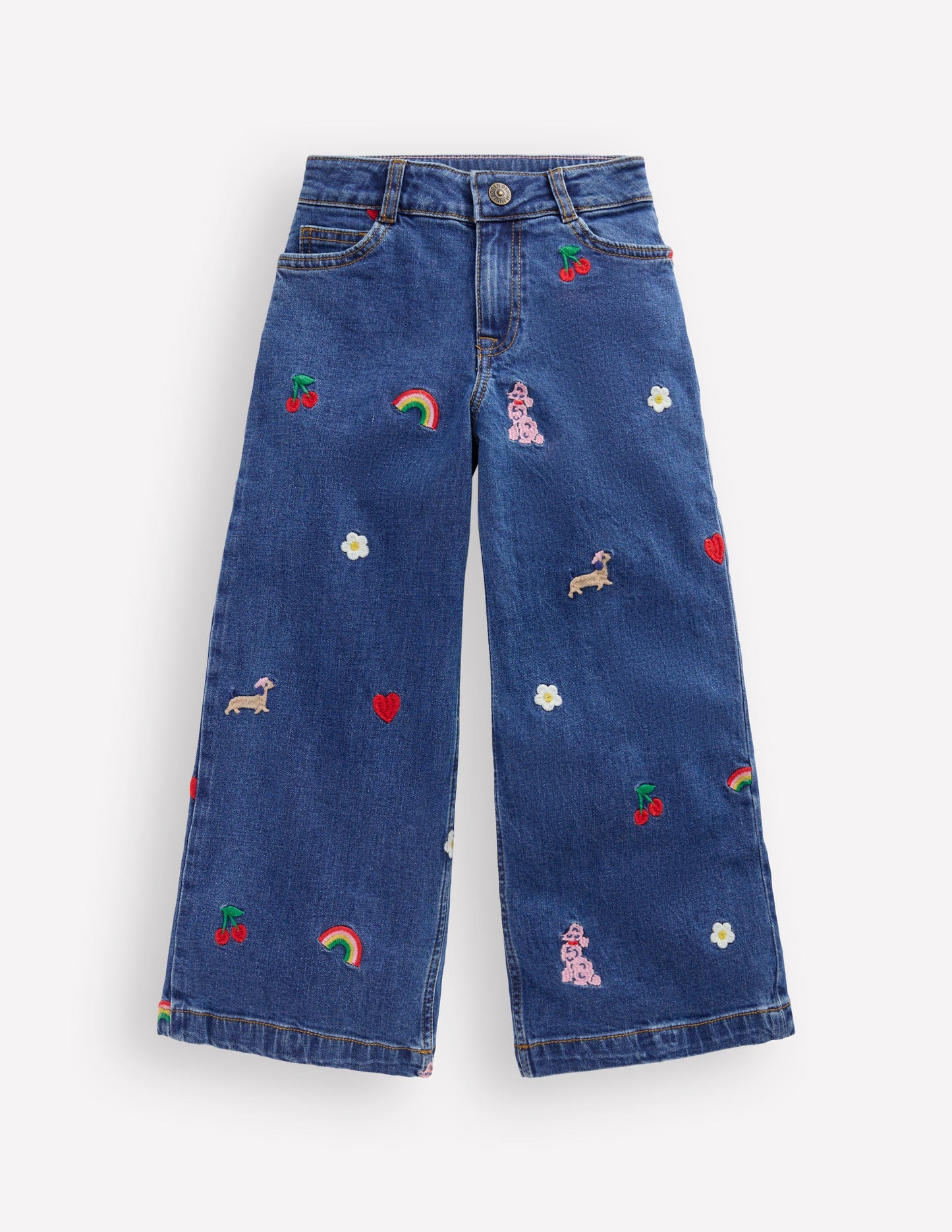 Wide Leg Trouser-Parisien Denim Embroidery