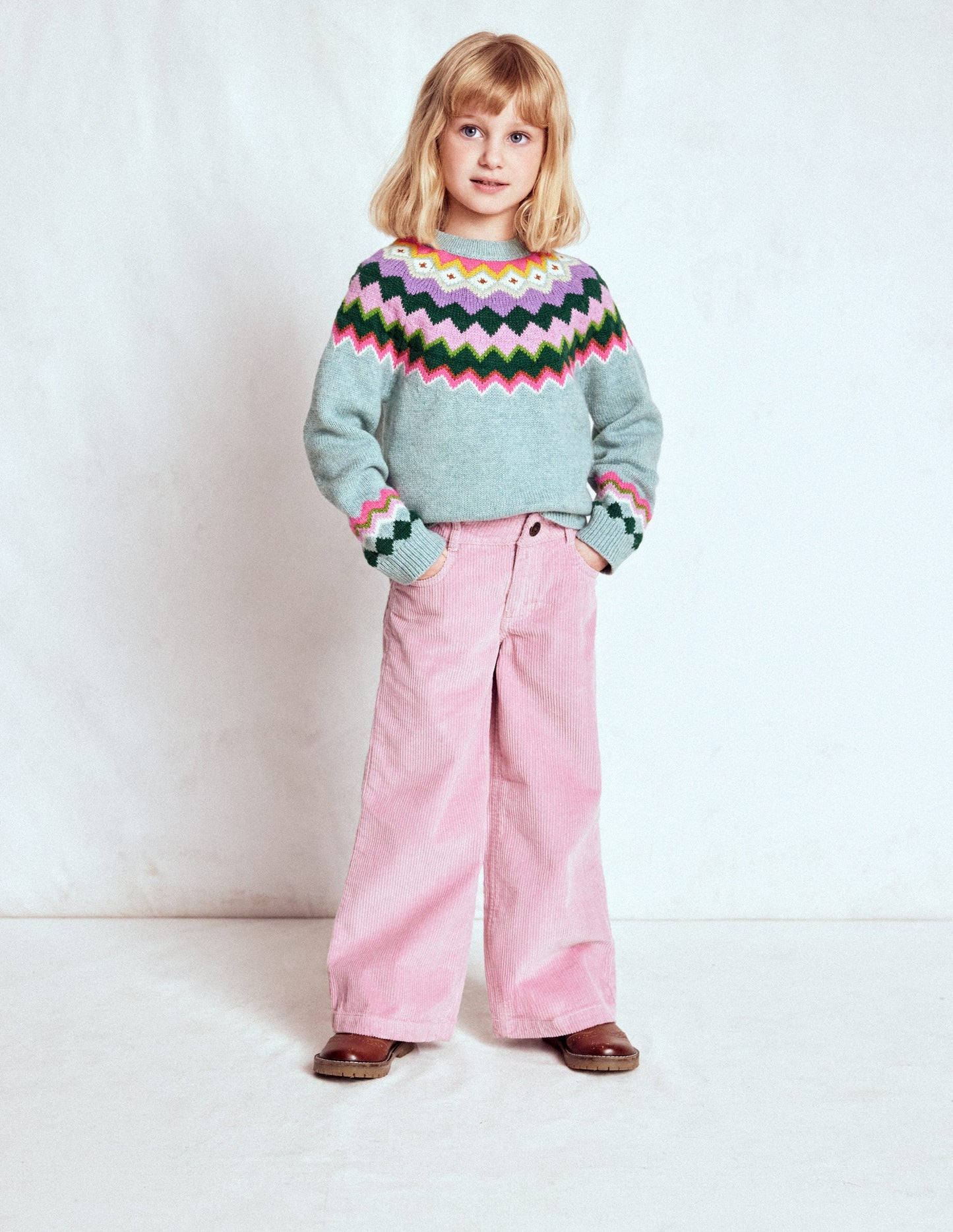 Eleanor Fair Isle Jumper-Sea Mist Blue Fair Isle