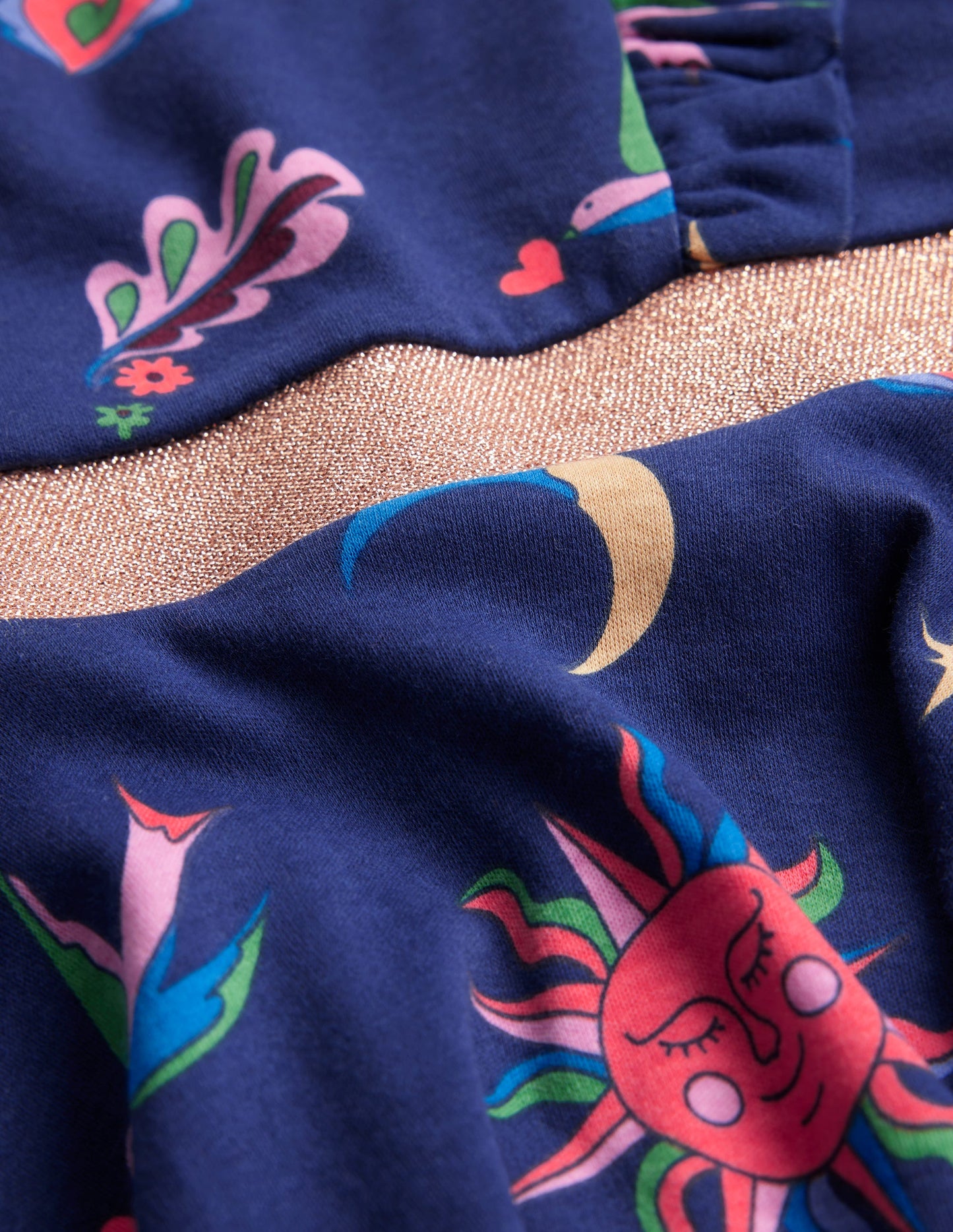 Cora Twirly Jersey Dress-College Navy Paisley Sky