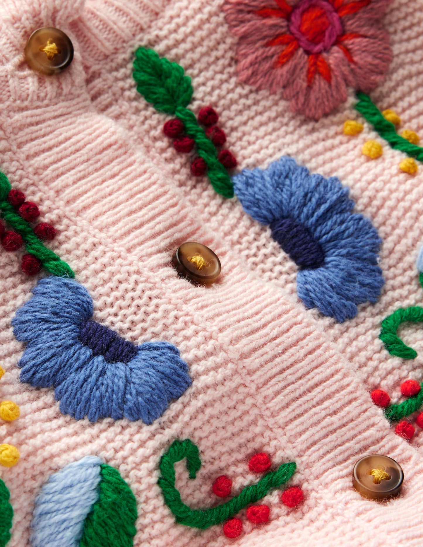 Pretty Embroidered Cardigan-Chalk Pink